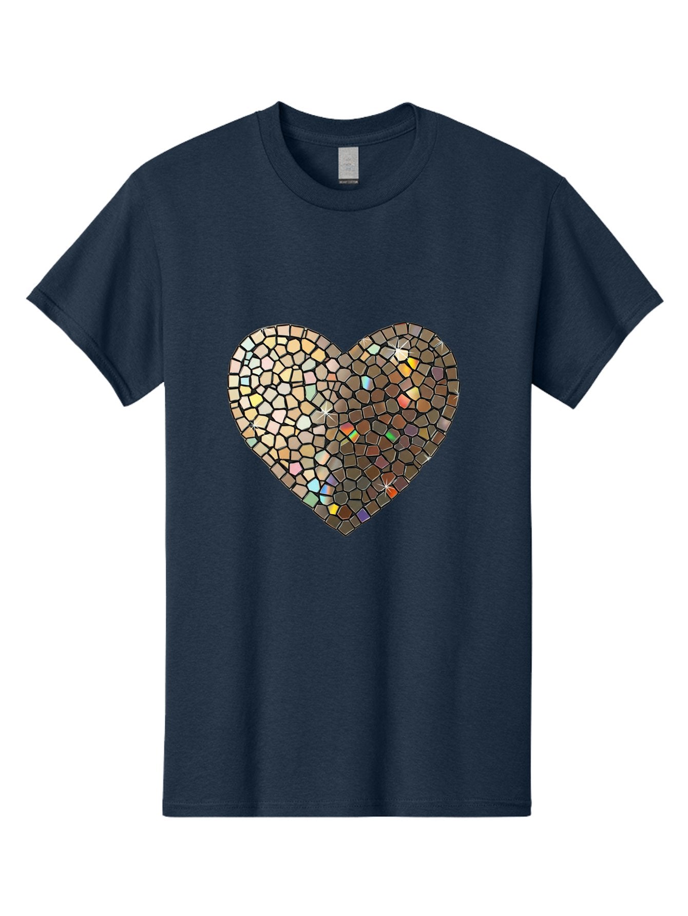 Mosaic-Heart-2 Men'S Graphic Tee, 100% Cotton, Comfortable Casual Summer Wear, Machine Washable, Vintage Camera, Old Camera, Antique Camera, Black Camera, Classic Photography, Photography Equipment, Nostalgic Device, Film Camera, Camera Art Bak905 4