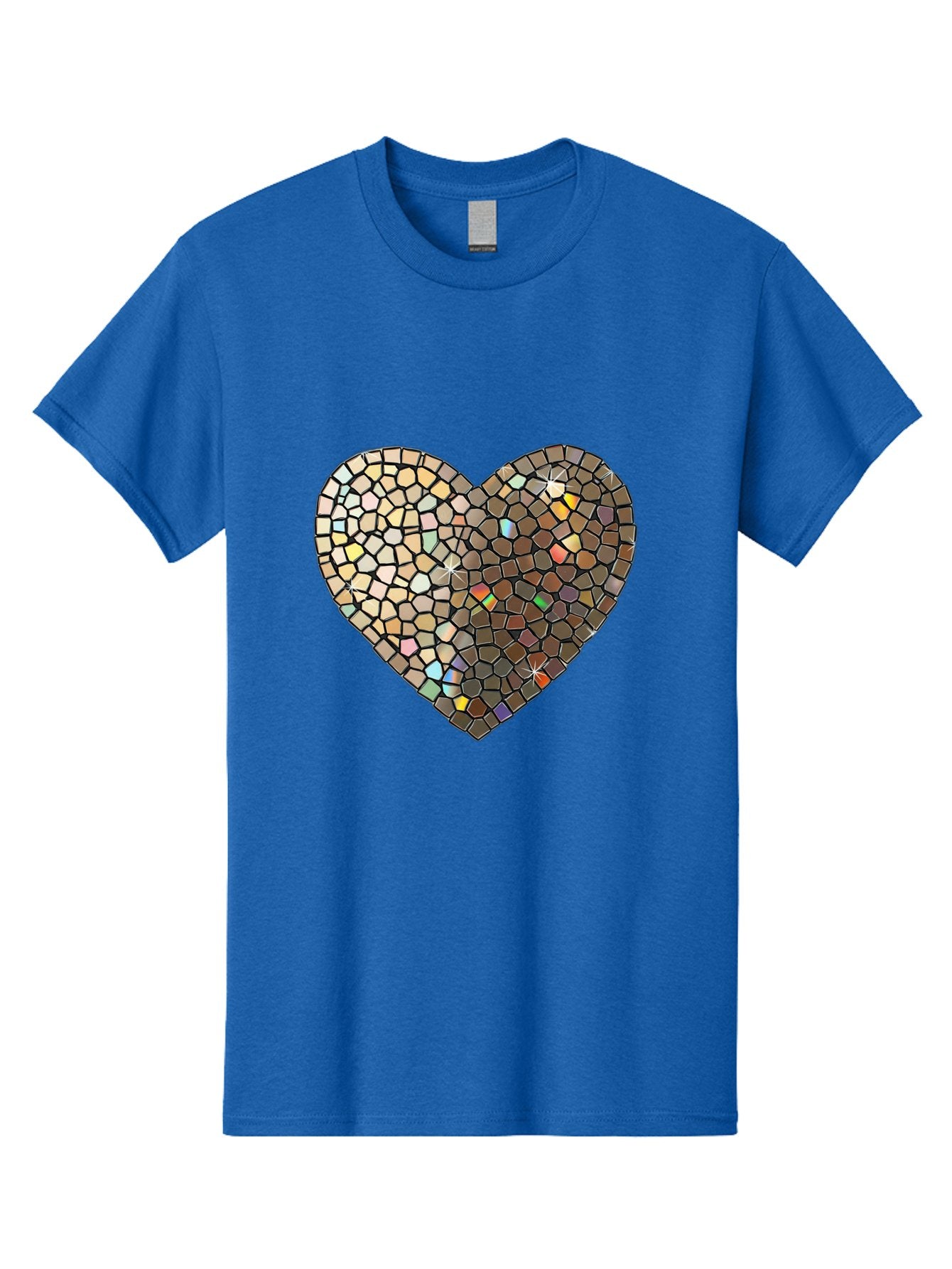 Mosaic-Heart-2 Men'S Graphic Tee, 100% Cotton, Comfortable Casual Summer Wear, Machine Washable, Vintage Camera, Old Camera, Antique Camera, Black Camera, Classic Photography, Photography Equipment, Nostalgic Device, Film Camera, Camera Art Bak905 3