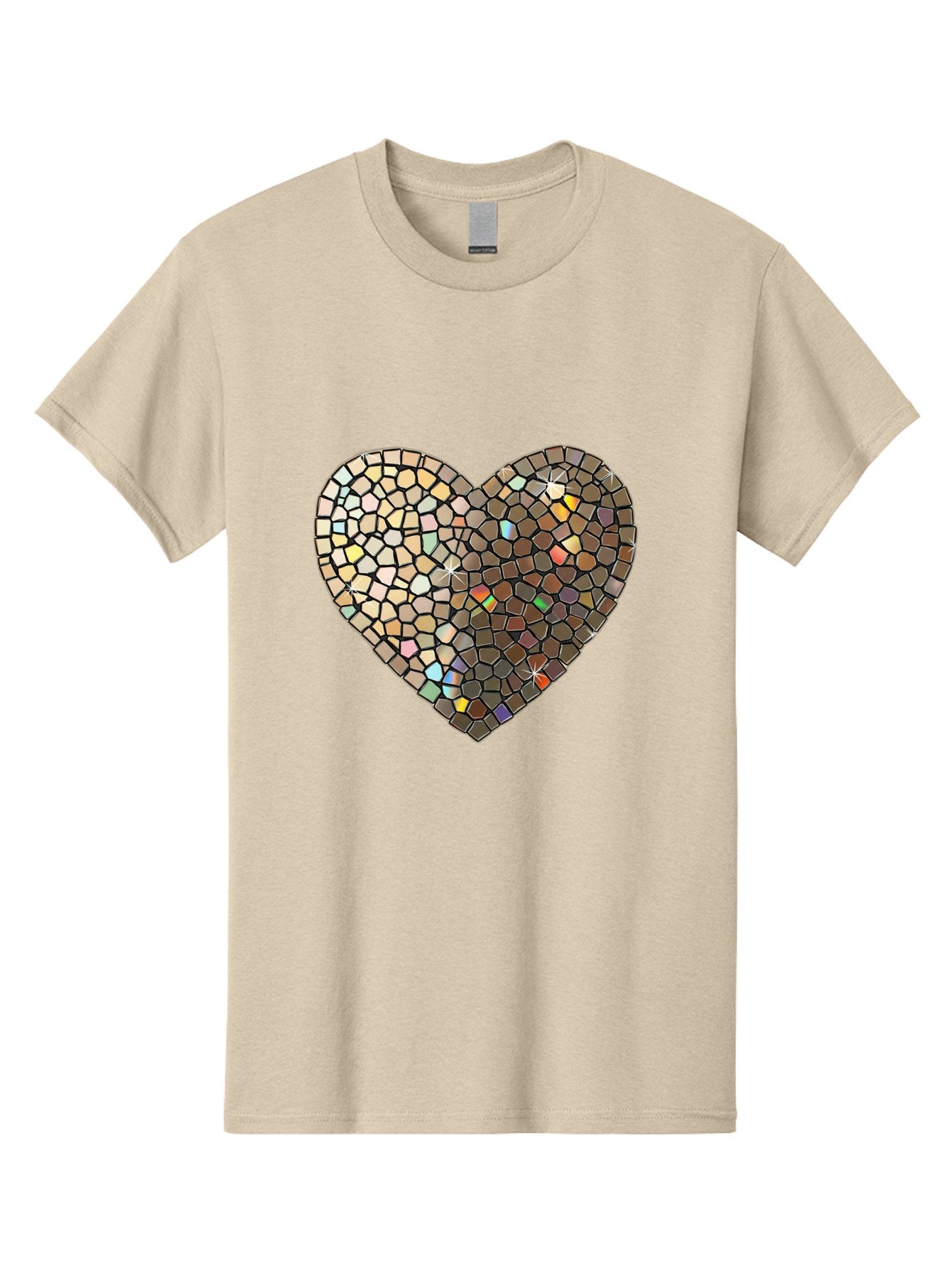 Mosaic-Heart-2 Men'S Graphic Tee, 100% Cotton, Comfortable Casual Summer Wear, Machine Washable, Vintage Camera, Old Camera, Antique Camera, Black Camera, Classic Photography, Photography Equipment, Nostalgic Device, Film Camera, Camera Art Bak905 15