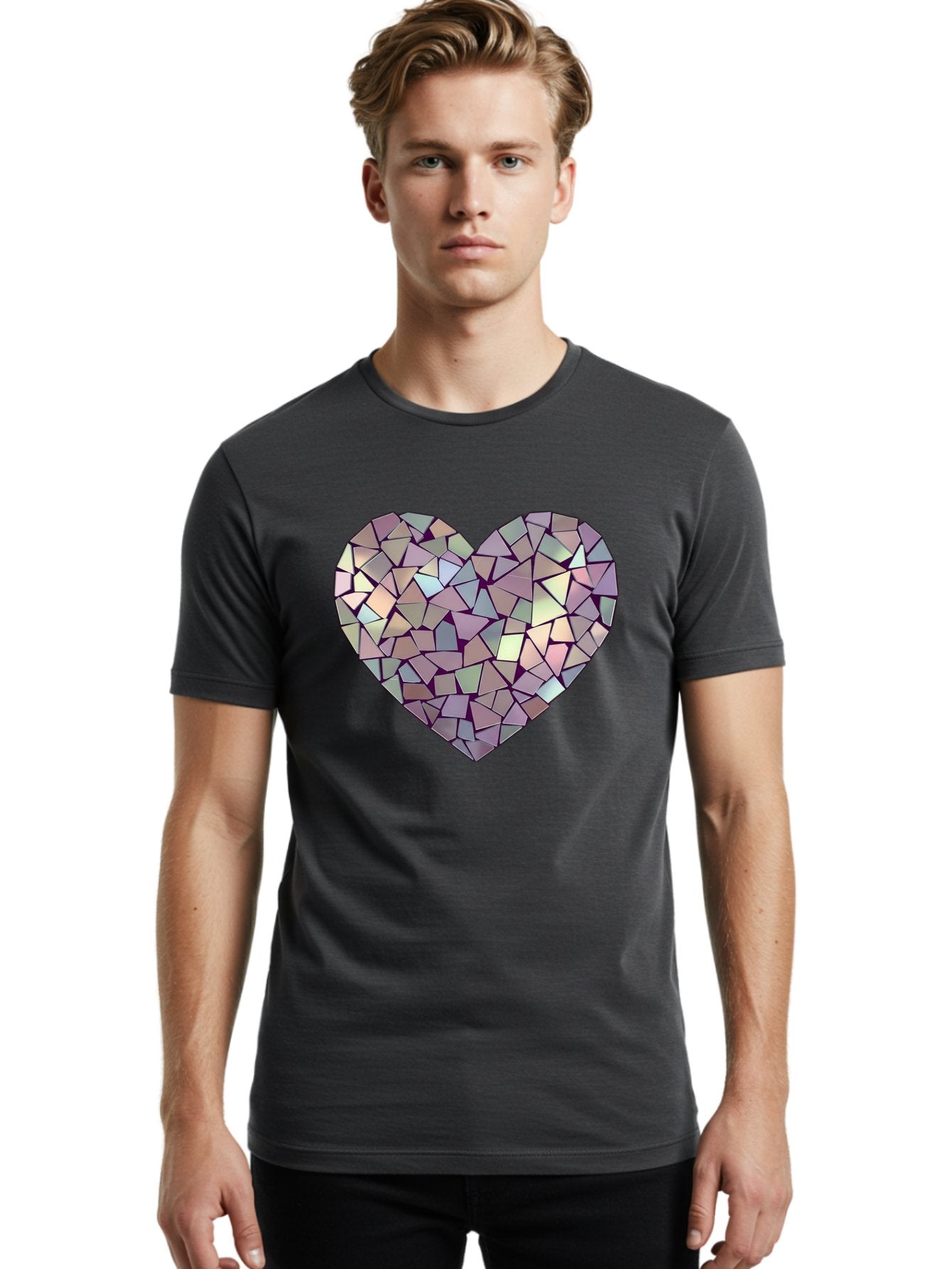 Mosaic-Heart Men'S Graphic Tee, 100% Cotton, Comfortable Casual Summer Wear, Machine Washable, Vintage Camera, Old Camera, Antique Camera, Black Camera, Classic Photography, Photography Equipment, Nostalgic Device, Film Camera, Camera Art Bak906 21