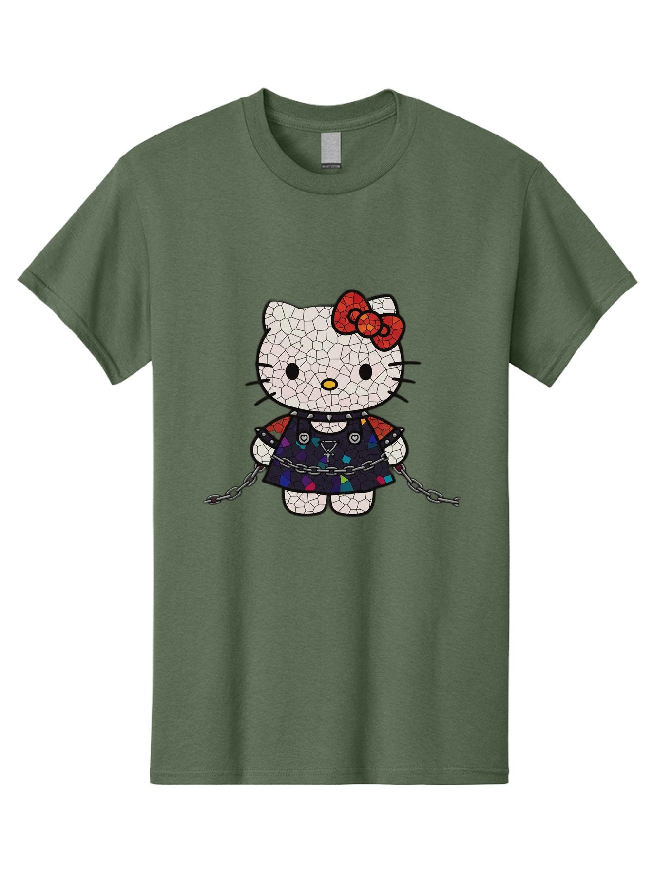 Mosaic-Hello-Kitty Men'S Graphic Tee, 100% Cotton, Comfortable Casual Summer Wear, Machine Washable, Vintage Camera, Old Camera, Antique Camera, Black Camera, Classic Photography, Photography Equipment, Nostalgic Device, Film Camera, Bak907 7