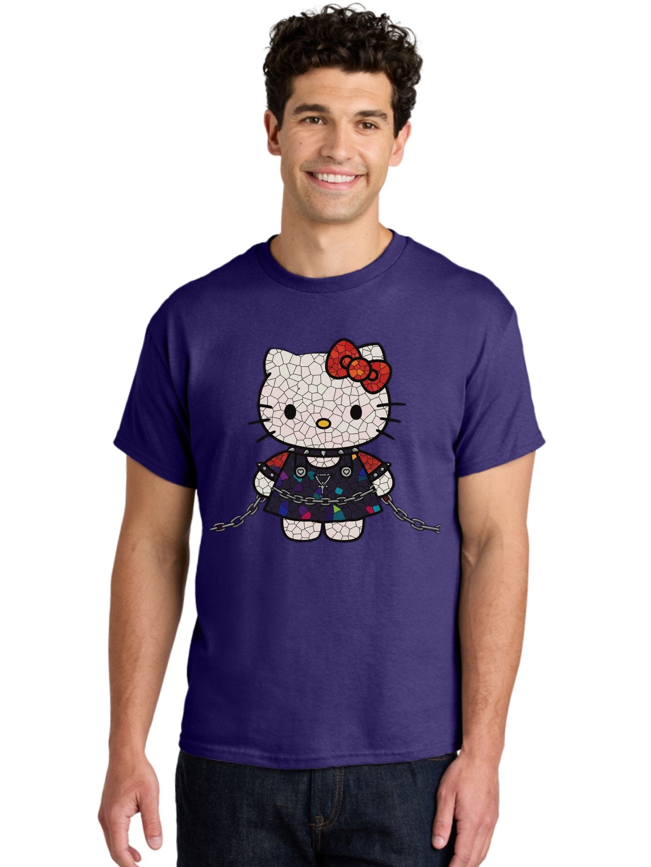 Mosaic-Hello-Kitty Men'S Graphic Tee, 100% Cotton, Comfortable Casual Summer Wear, Machine Washable, Vintage Camera, Old Camera, Antique Camera, Black Camera, Classic Photography, Photography Equipment, Nostalgic Device, Film Camera, Bak907 21