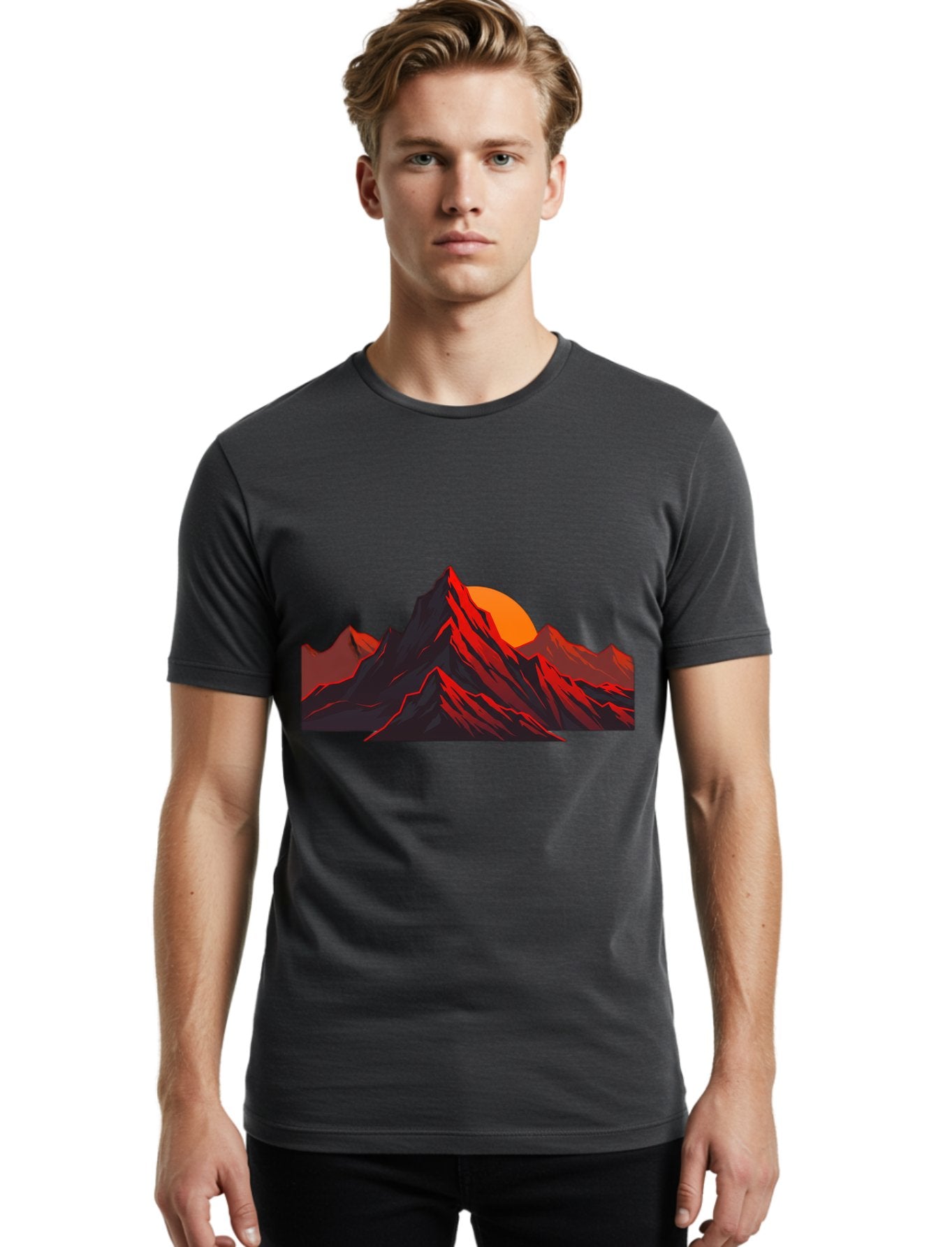Mountain-At-Sunset Men'S Graphic Tee, 100% Cotton, Comfortable Casual Summer Wear, Machine Washable, Vintage Camera, Old Camera, Antique Camera, Black Camera, Classic Photography, Photography Equipment, Nostalgic Device, Film Camera, Bak909 17