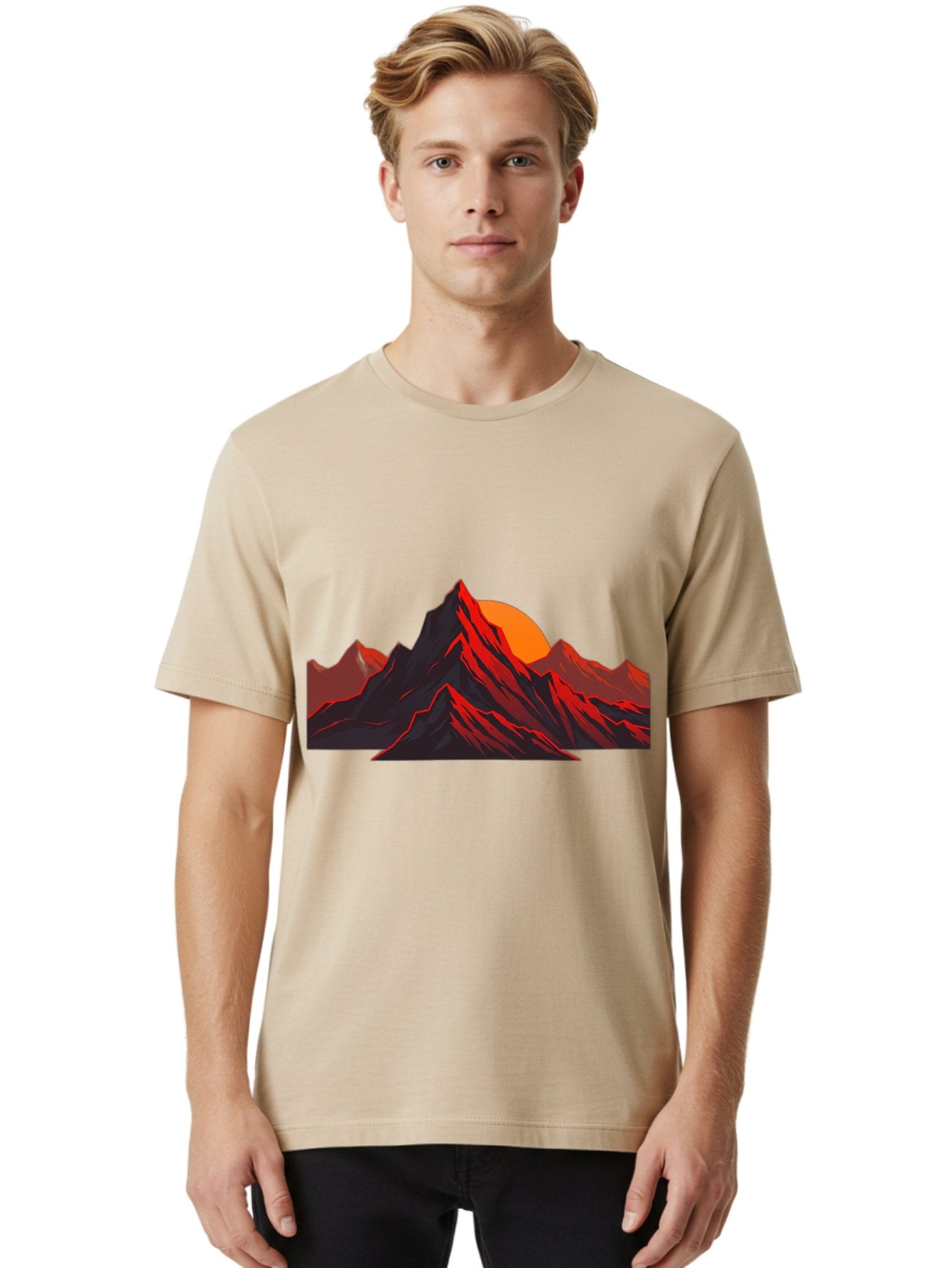 Mountain-At-Sunset Men'S Graphic Tee, 100% Cotton, Comfortable Casual Summer Wear, Machine Washable, Vintage Camera, Old Camera, Antique Camera, Black Camera, Classic Photography, Photography Equipment, Nostalgic Device, Film Camera, Bak909 18