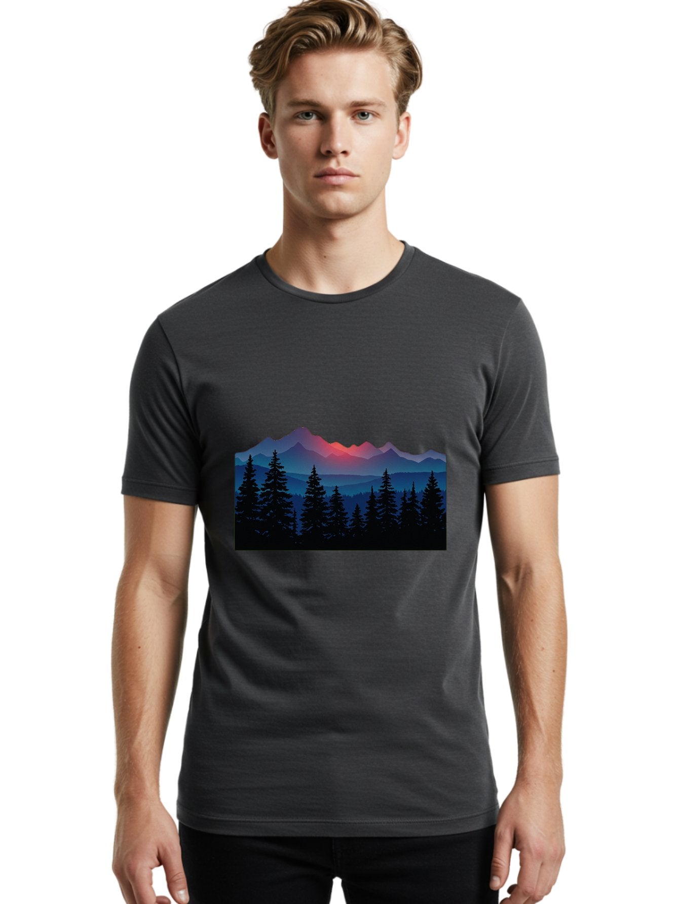 Mountain-Landscape Men'S Graphic Tee, 100% Cotton, Comfortable Casual Summer Wear, Machine Washable, Vintage Camera, Old Camera, Antique Camera, Black Camera, Classic Photography, Photography Equipment, Nostalgic Device, Film Camera, Bak910 19