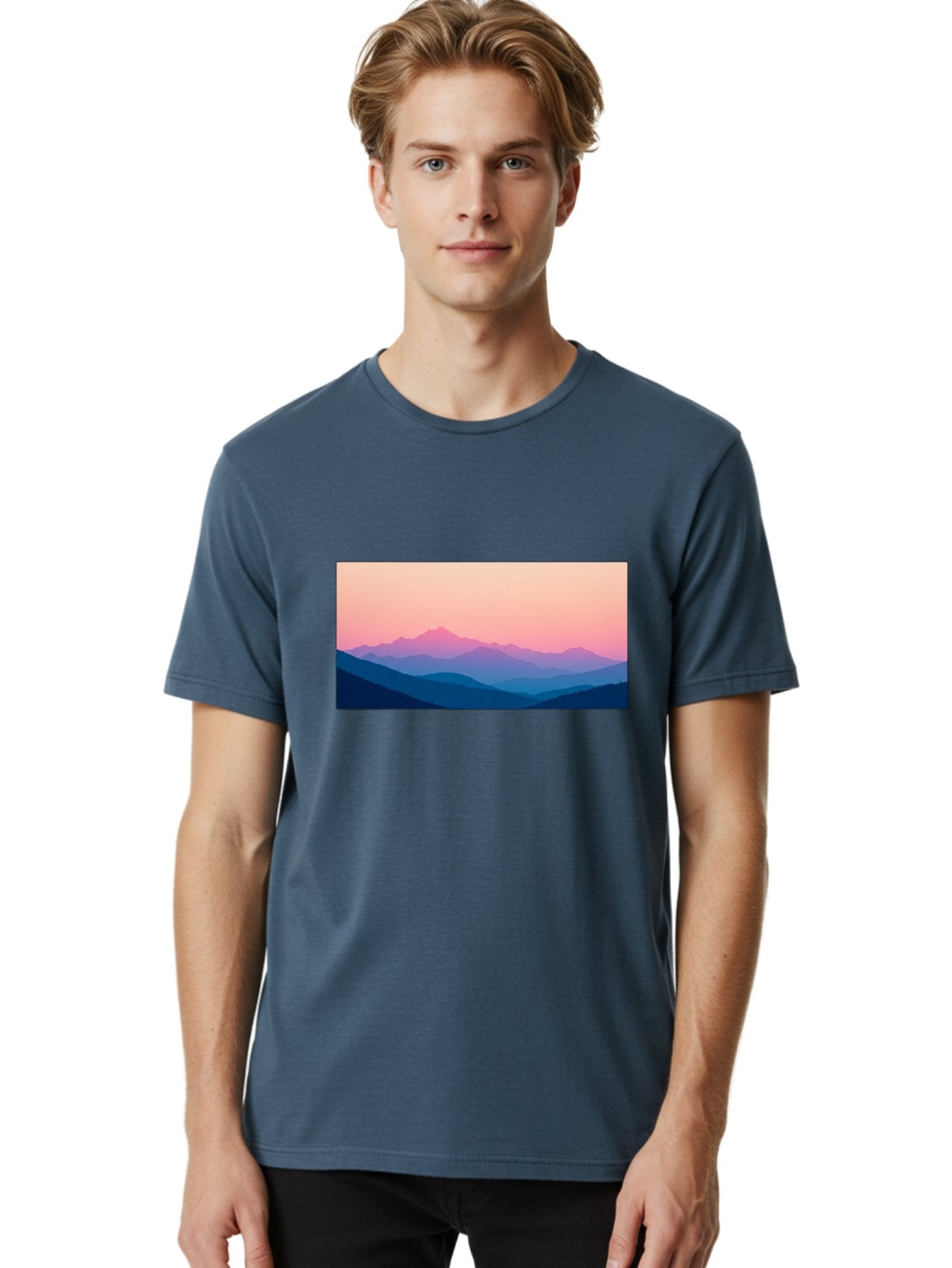 Mountain-Silhouettes Men'S Graphic Tee, 100% Cotton, Comfortable Casual Summer Wear, Machine Washable, Vintage Camera, Old Camera, Antique Camera, Black Camera, Classic Photography, Photography Equipment, Nostalgic Device, Film Camera, Bak913 16