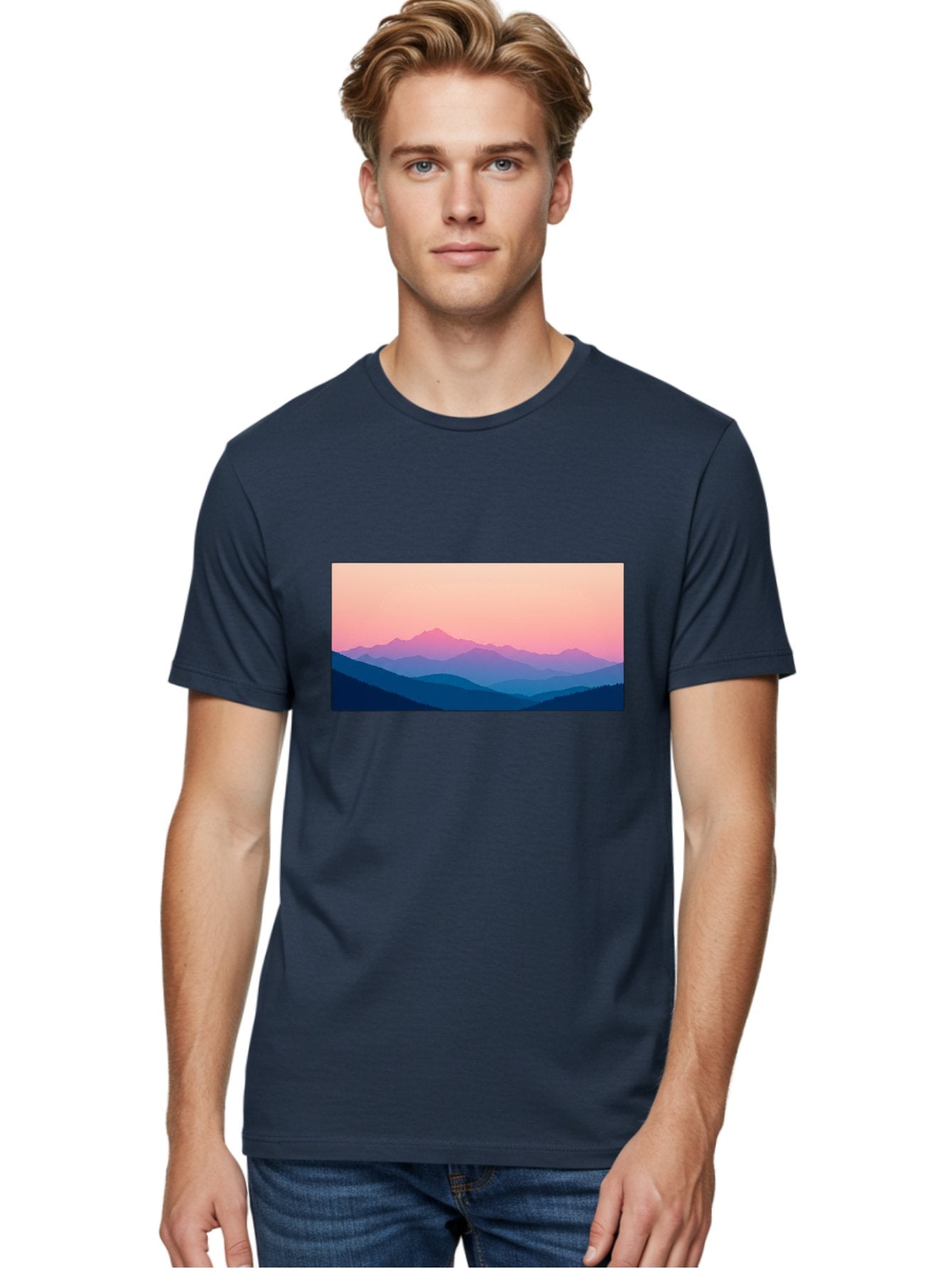 Mountain-Silhouettes Men'S Graphic Tee, 100% Cotton, Comfortable Casual Summer Wear, Machine Washable, Vintage Camera, Old Camera, Antique Camera, Black Camera, Classic Photography, Photography Equipment, Nostalgic Device, Film Camera, Bak913 20