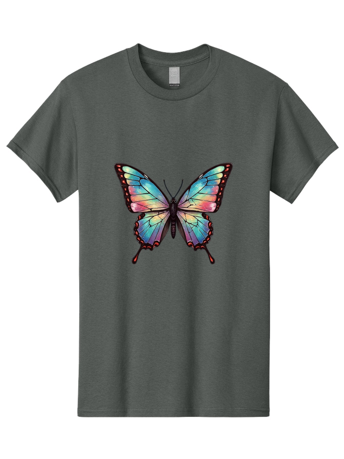 Multicolored-Butterfly Men'S Graphic Tee, 100% Cotton, Comfortable Casual Summer Wear, Machine Washable, Vintage Camera, Old Camera, Antique Camera, Black Camera, Classic Photography, Photography Equipment, Nostalgic Device, Film Camera, Bak914