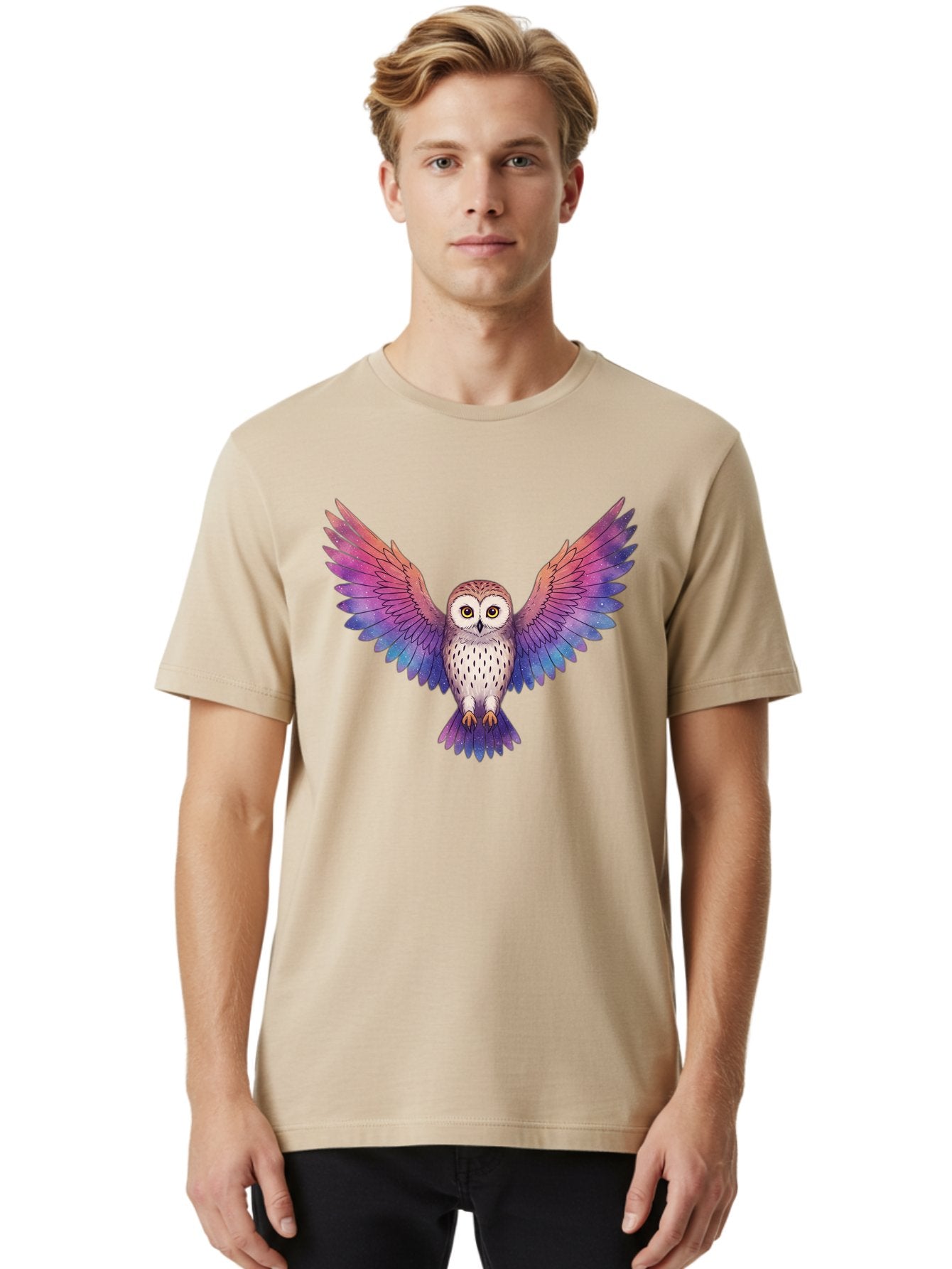Multicolored-Owl Men'S Graphic Tee, 100% Cotton, Comfortable Casual Summer Wear, Machine Washable, Vintage Camera, Old Camera, Antique Camera, Black Camera, Classic Photography, Photography Equipment, Nostalgic Device, Film Camera, Camera Art Bak915 20