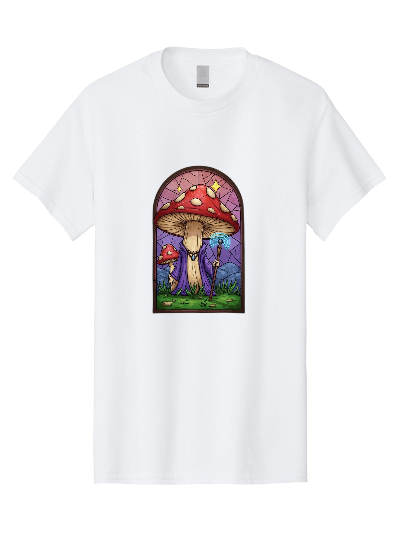 Mushroom-Wizard-Stained-Glass Men'S Graphic Tee, 100% Cotton, Comfortable Casual Summer Wear, Machine Washable, Vintage Camera, Old Camera, Antique Camera, Black Camera, Classic Photography, Photography Equipment, Nostalgic Device, Bak920 8