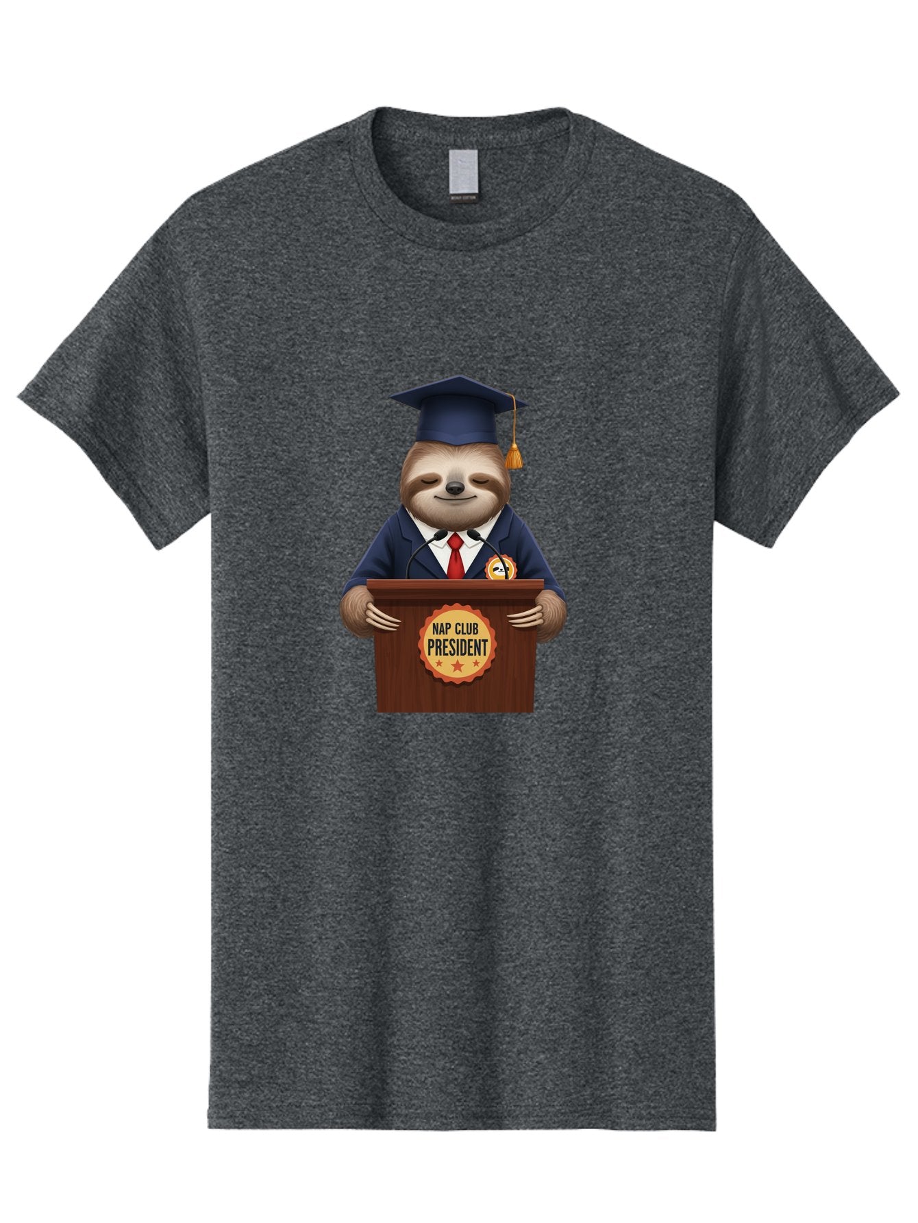 Nap-Club-President-Sloth Men'S Graphic Tee, 100% Cotton, Comfortable Casual Summer Wear, Machine Washable, Vintage Camera, Old Camera, Antique Camera, Black Camera, Classic Photography, Photography Equipment, Nostalgic Device, Film Camera, Bak933 3