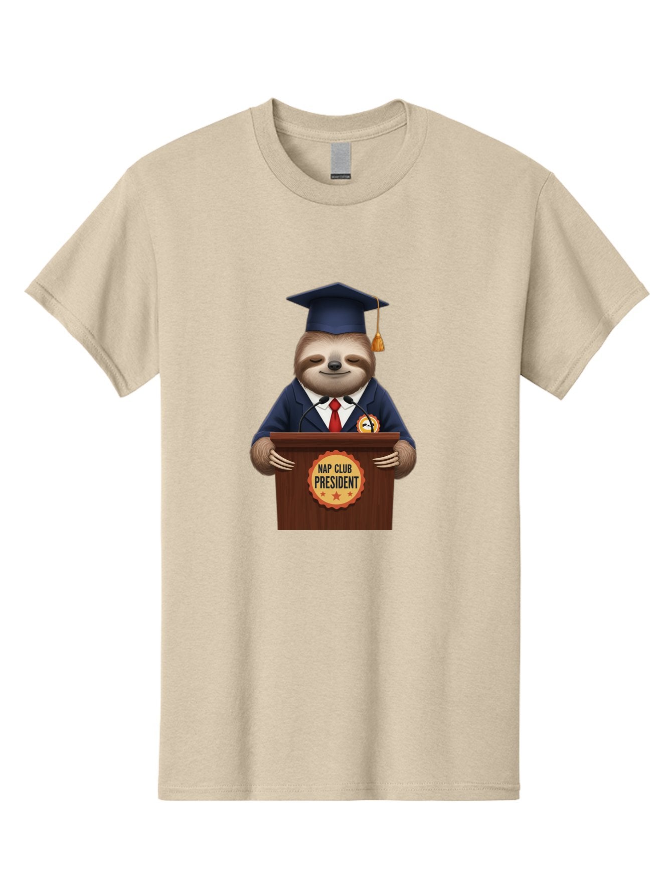 Nap-Club-President-Sloth Men'S Graphic Tee, 100% Cotton, Comfortable Casual Summer Wear, Machine Washable, Vintage Camera, Old Camera, Antique Camera, Black Camera, Classic Photography, Photography Equipment, Nostalgic Device, Film Camera, Bak933