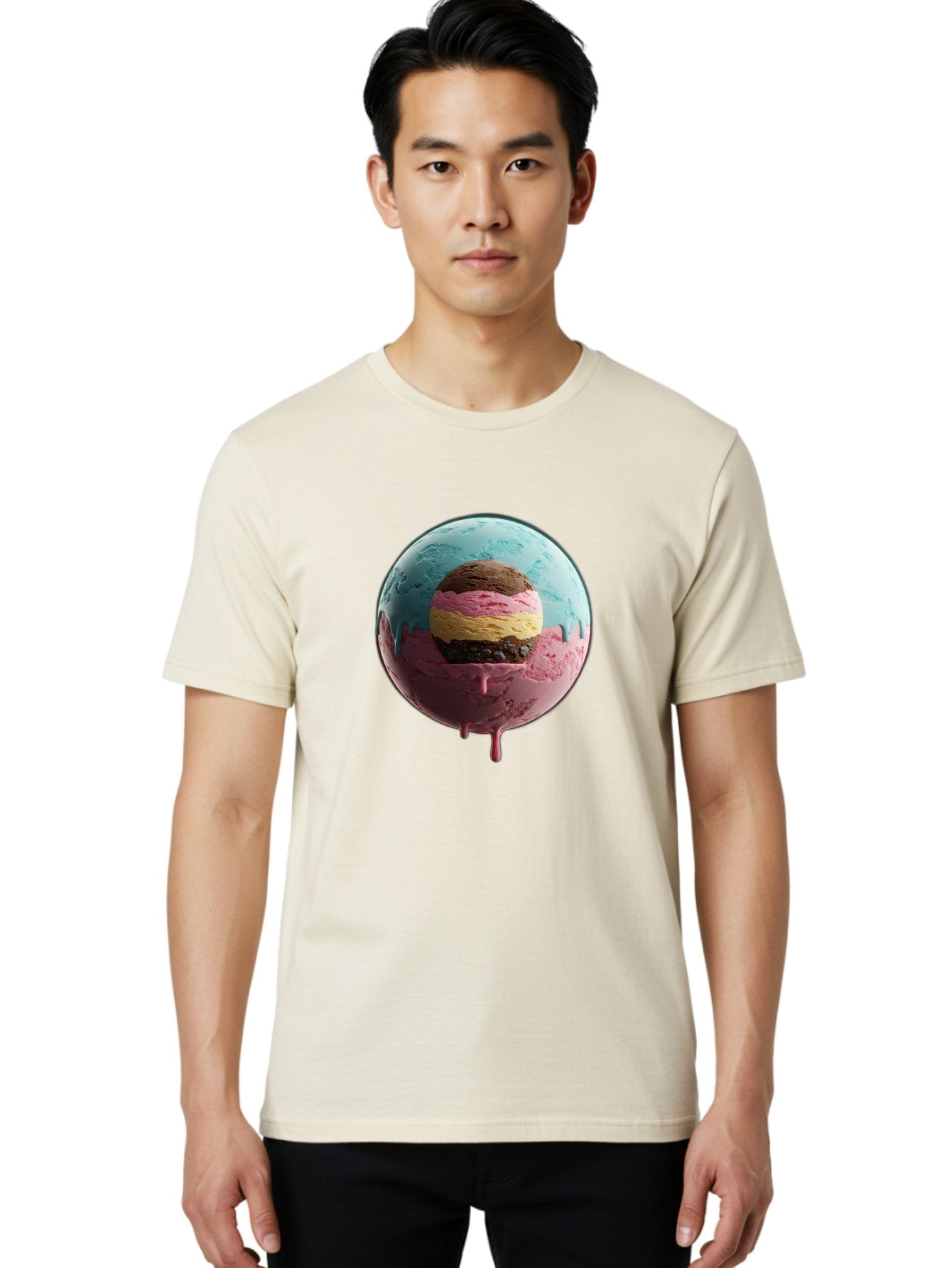 Neapolitan-Ice-Cream-Globe Men'S Graphic Tee, 100% Cotton, Comfortable Casual Summer Wear, Machine Washable, Vintage Camera, Old Camera, Antique Camera, Black Camera, Classic Photography, Photography Equipment, Nostalgic Device, Film Camera, Bak936 29