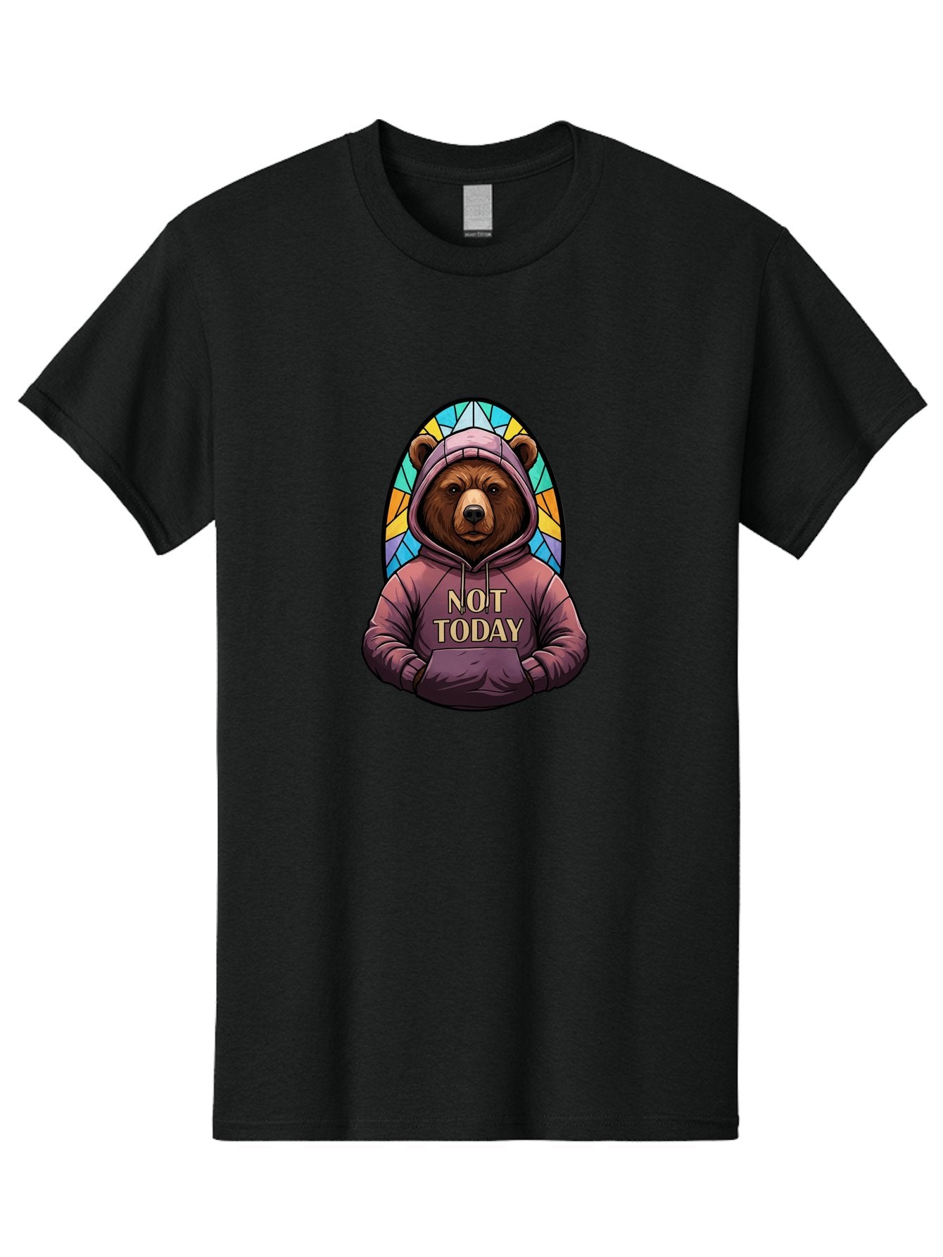 Not-Today-Bear-11 Men'S Graphic Tee, 100% Cotton, Comfortable Casual Summer Wear, Machine Washable, Vintage Camera, Old Camera, Antique Camera, Black Camera, Classic Photography, Photography Equipment, Nostalgic Device, Film Camera, Camera Art Bak959 15