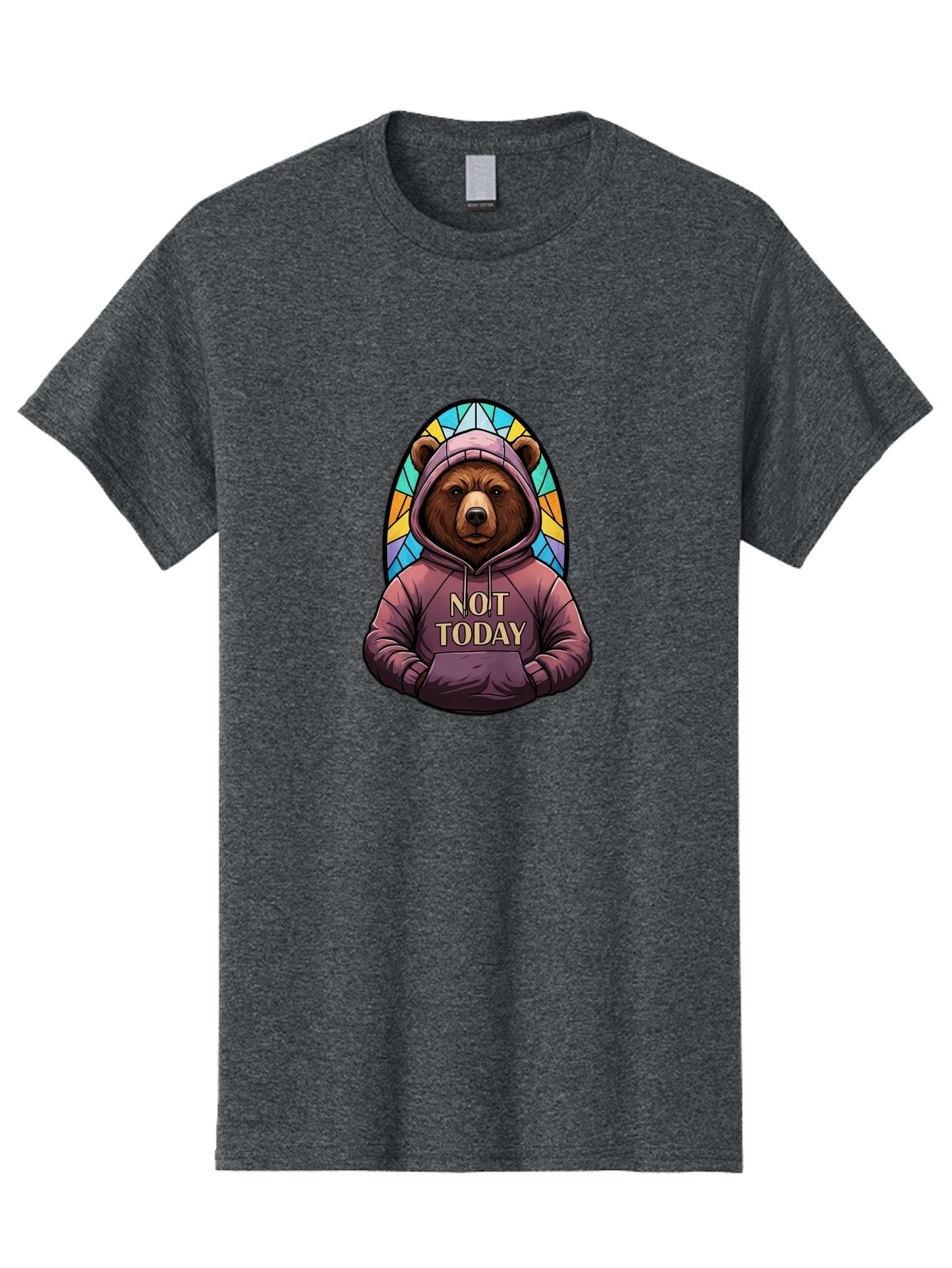 Not-Today-Bear-11 Men'S Graphic Tee, 100% Cotton, Comfortable Casual Summer Wear, Machine Washable, Vintage Camera, Old Camera, Antique Camera, Black Camera, Classic Photography, Photography Equipment, Nostalgic Device, Film Camera, Camera Art Bak959