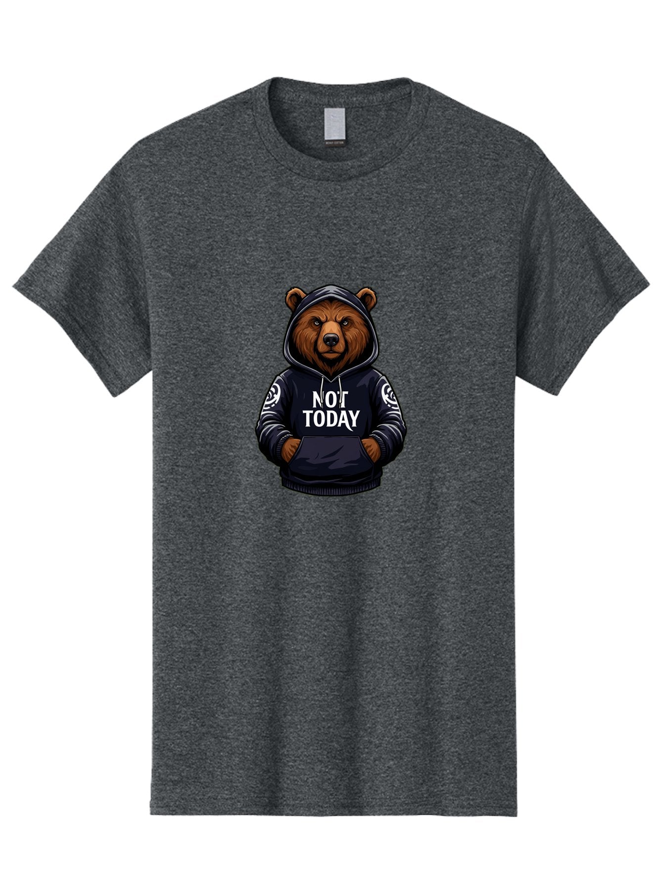 Not-Today-Bear-12 Men'S Graphic Tee, 100% Cotton, Comfortable Casual Summer Wear, Machine Washable, Vintage Camera, Old Camera, Antique Camera, Black Camera, Classic Photography, Photography Equipment, Nostalgic Device, Film Camera, Camera Art Bak960 15