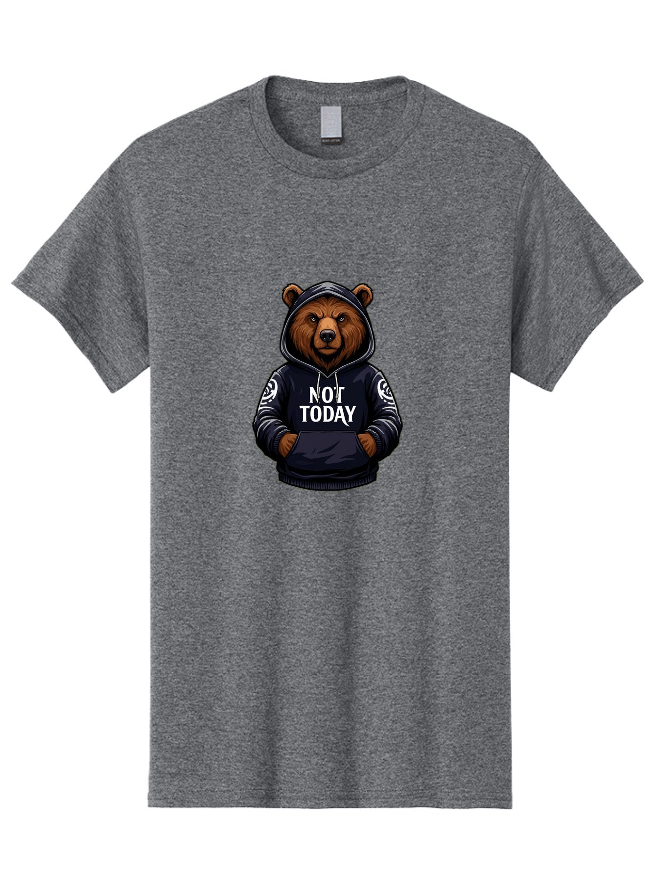 Not-Today-Bear-12 Men'S Graphic Tee, 100% Cotton, Comfortable Casual Summer Wear, Machine Washable, Vintage Camera, Old Camera, Antique Camera, Black Camera, Classic Photography, Photography Equipment, Nostalgic Device, Film Camera, Camera Art Bak960 14