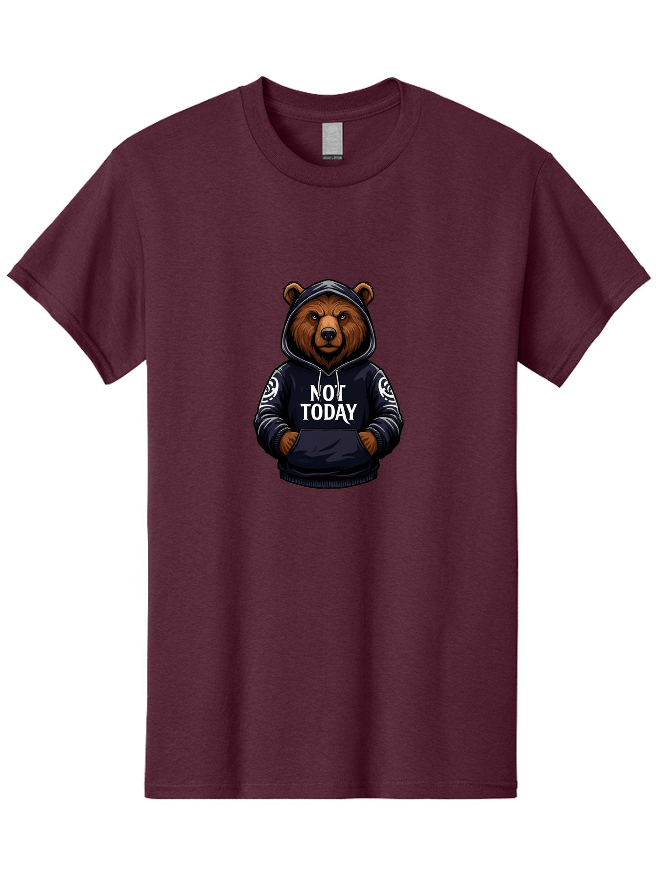 Not-Today-Bear-12 Men'S Graphic Tee, 100% Cotton, Comfortable Casual Summer Wear, Machine Washable, Vintage Camera, Old Camera, Antique Camera, Black Camera, Classic Photography, Photography Equipment, Nostalgic Device, Film Camera, Camera Art Bak960 8