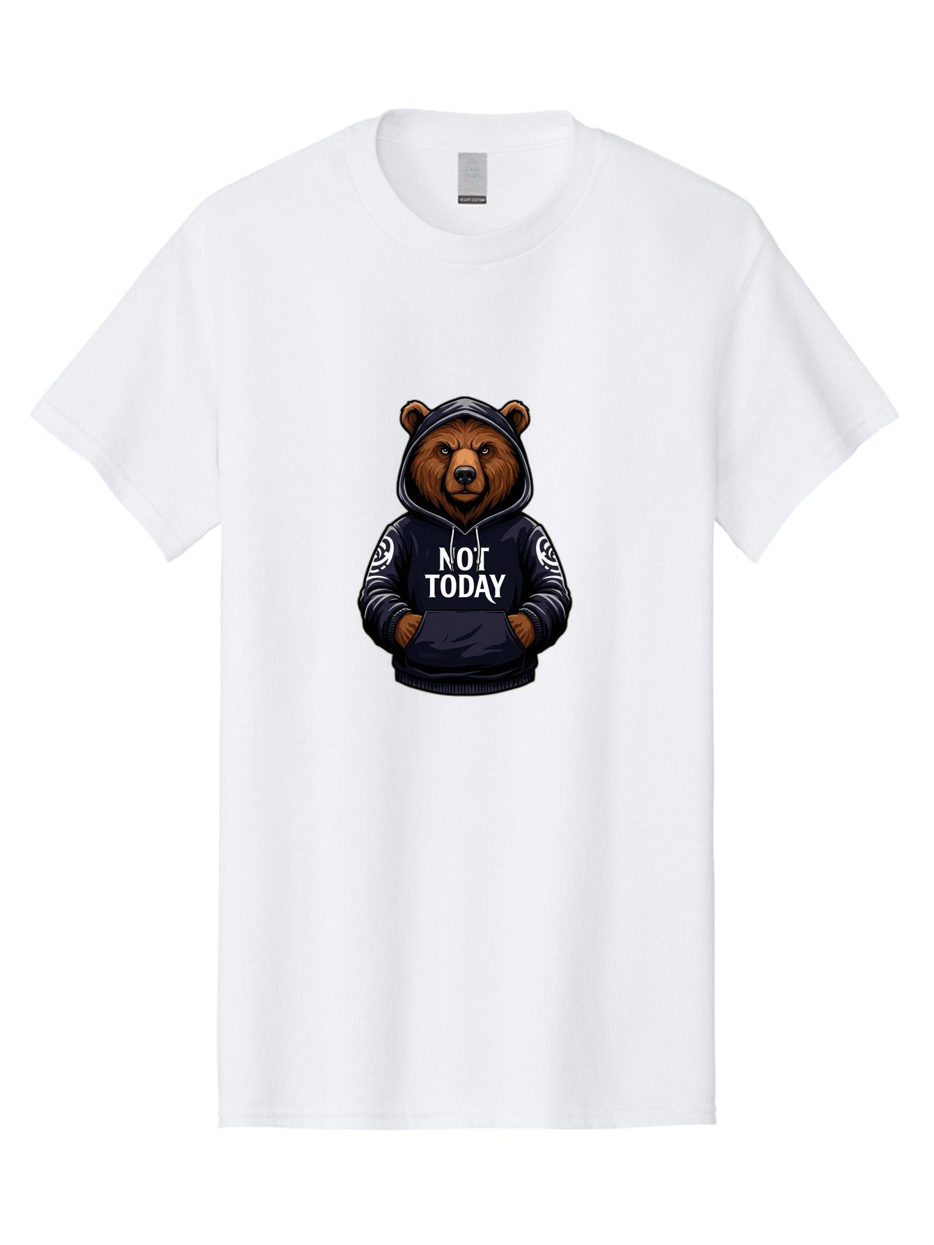 Not-Today-Bear-12 Men'S Graphic Tee, 100% Cotton, Comfortable Casual Summer Wear, Machine Washable, Vintage Camera, Old Camera, Antique Camera, Black Camera, Classic Photography, Photography Equipment, Nostalgic Device, Film Camera, Camera Art Bak960 3