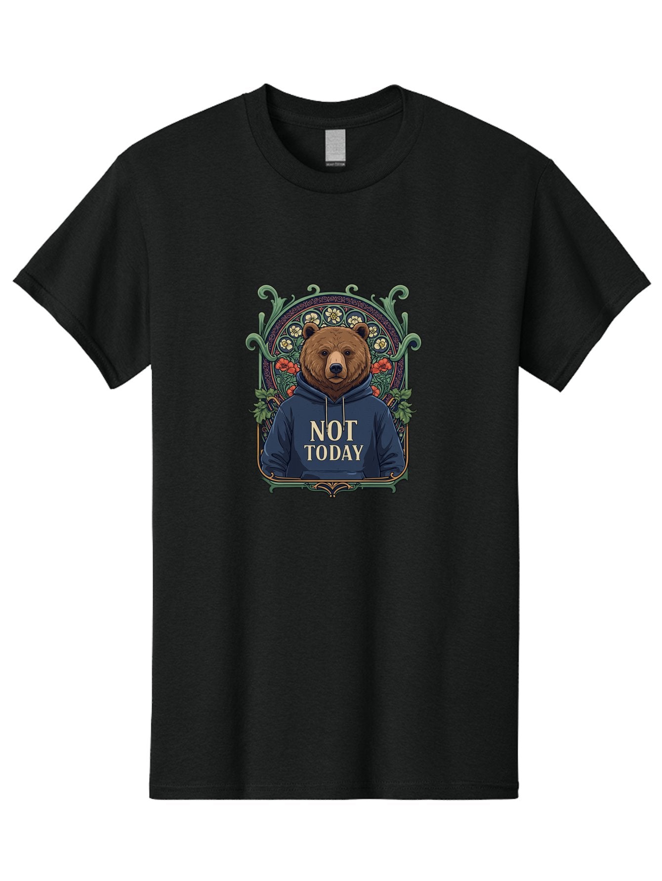 Not-Today-Bear-13 Men'S Graphic Tee, 100% Cotton, Comfortable Casual Summer Wear, Machine Washable, Vintage Camera, Old Camera, Antique Camera, Black Camera, Classic Photography, Photography Equipment, Nostalgic Device, Film Camera, Camera Art Bak961 3