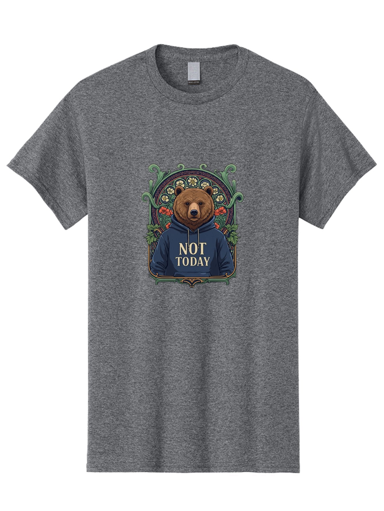 Not-Today-Bear-13 Men'S Graphic Tee, 100% Cotton, Comfortable Casual Summer Wear, Machine Washable, Vintage Camera, Old Camera, Antique Camera, Black Camera, Classic Photography, Photography Equipment, Nostalgic Device, Film Camera, Camera Art Bak961