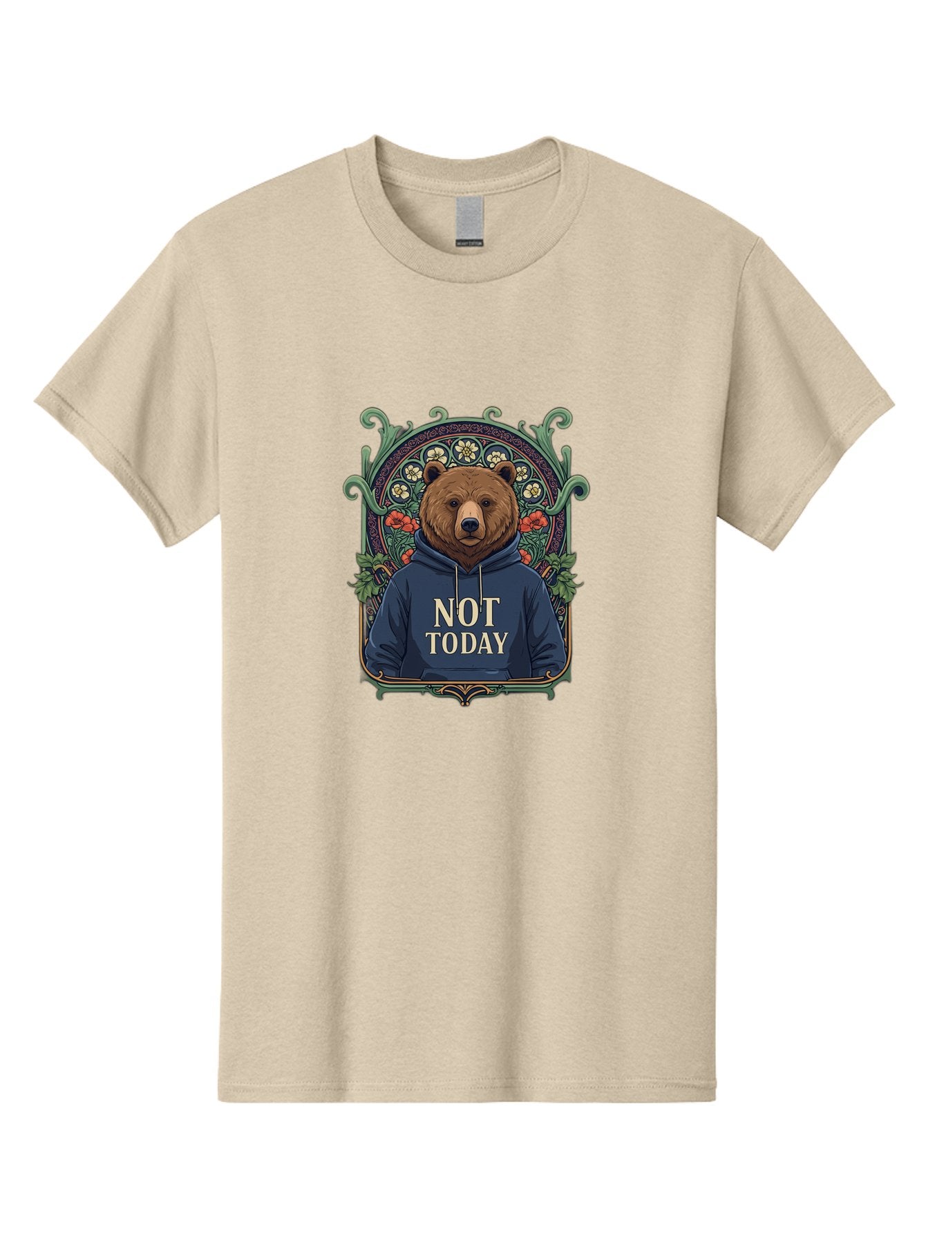 Not-Today-Bear-13 Men'S Graphic Tee, 100% Cotton, Comfortable Casual Summer Wear, Machine Washable, Vintage Camera, Old Camera, Antique Camera, Black Camera, Classic Photography, Photography Equipment, Nostalgic Device, Film Camera, Camera Art Bak961 4