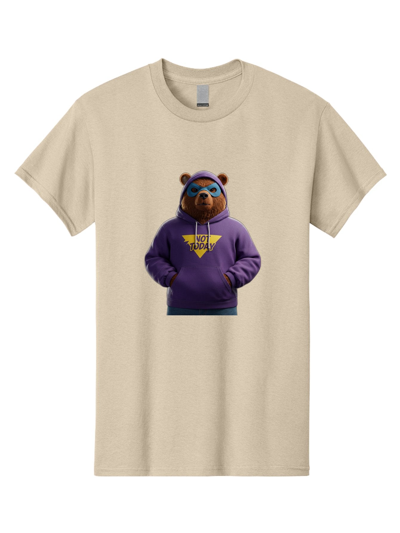 Not-Today-Bear-14 Men'S Graphic Tee, 100% Cotton, Comfortable Casual Summer Wear, Machine Washable, Vintage Camera, Old Camera, Antique Camera, Black Camera, Classic Photography, Photography Equipment, Nostalgic Device, Film Camera, Camera Art Bak962