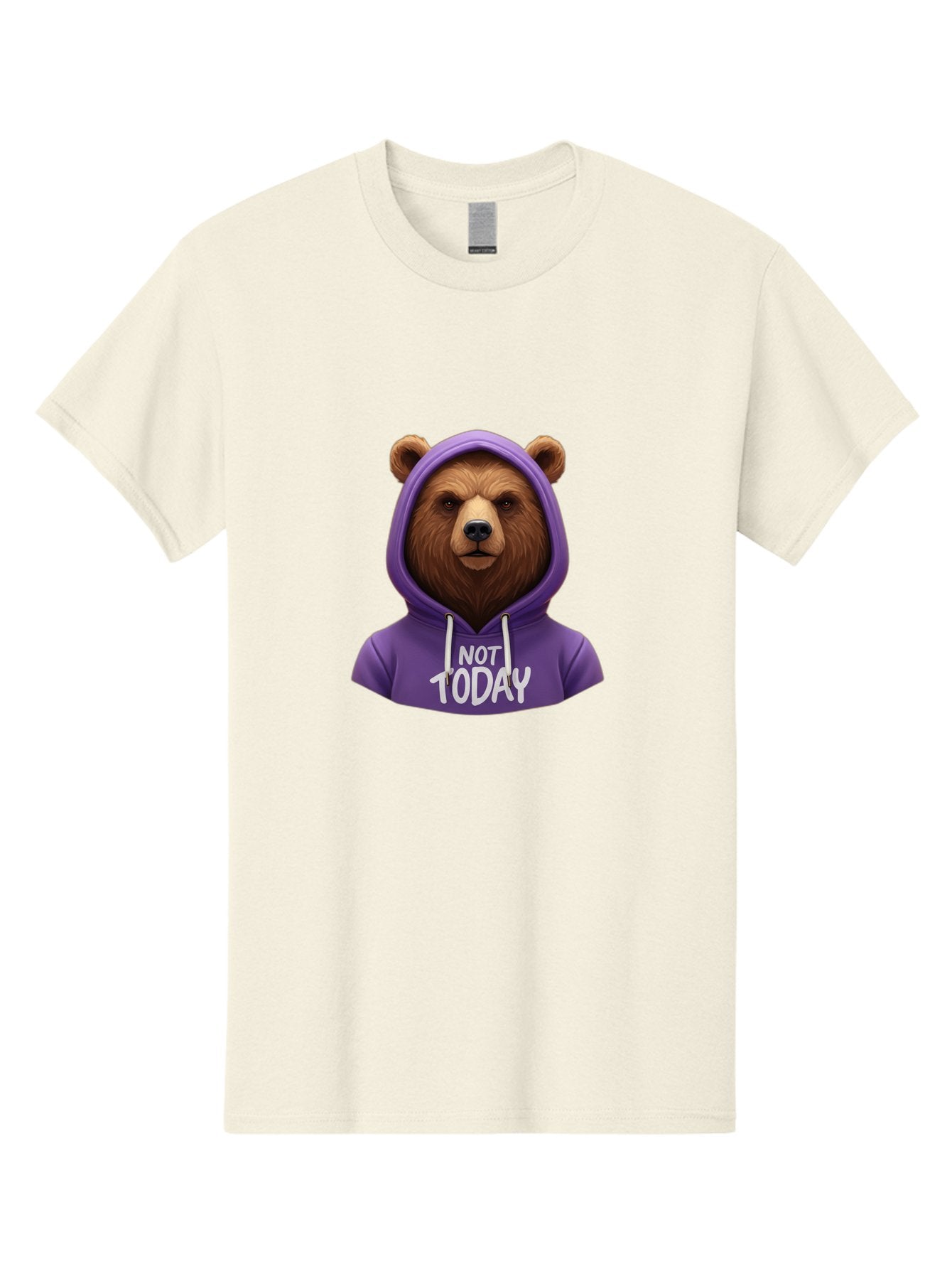 Not-Today-Bear-2 Men'S Graphic Tee, 100% Cotton, Comfortable Casual Summer Wear, Machine Washable, Vintage Camera, Old Camera, Antique Camera, Black Camera, Classic Photography, Photography Equipment, Nostalgic Device, Film Camera, Camera Art Bak963