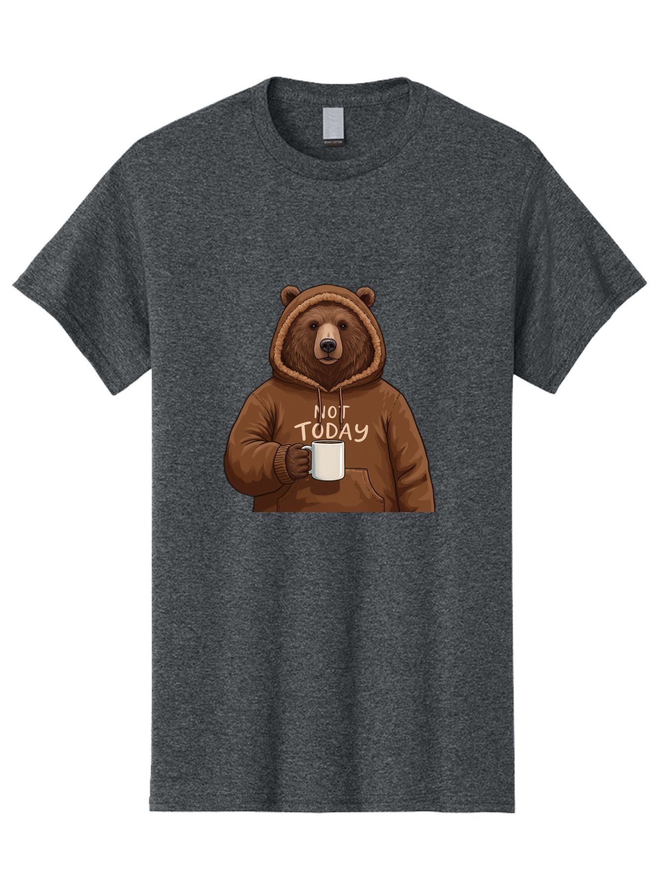 Not-Today-Bear-4 Men'S Graphic Tee, 100% Cotton, Comfortable Casual Summer Wear, Machine Washable, Vintage Camera, Old Camera, Antique Camera, Black Camera, Classic Photography, Photography Equipment, Nostalgic Device, Film Camera, Camera Art Bak965 4
