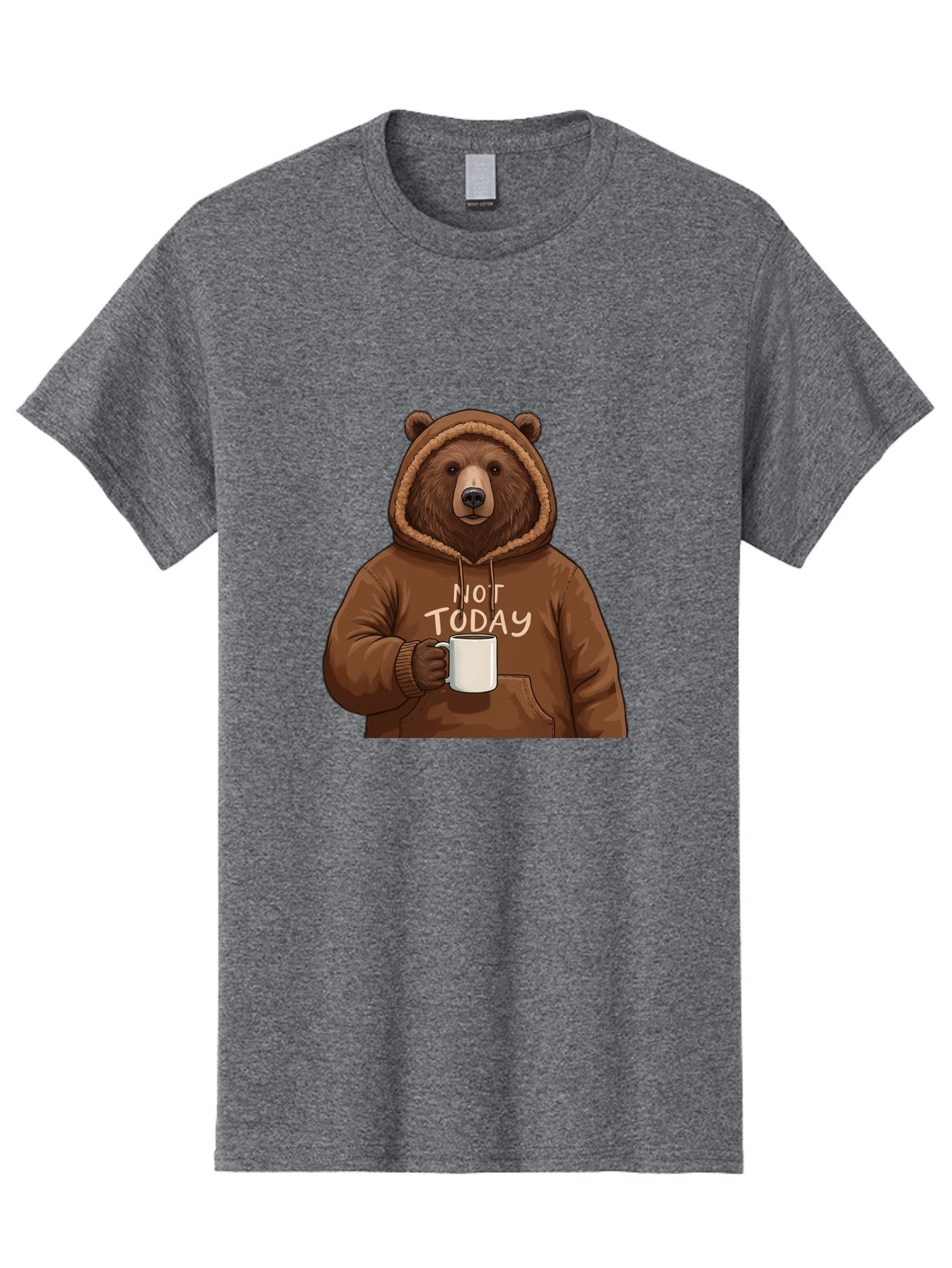 Not-Today-Bear-4 Men'S Graphic Tee, 100% Cotton, Comfortable Casual Summer Wear, Machine Washable, Vintage Camera, Old Camera, Antique Camera, Black Camera, Classic Photography, Photography Equipment, Nostalgic Device, Film Camera, Camera Art Bak965 13