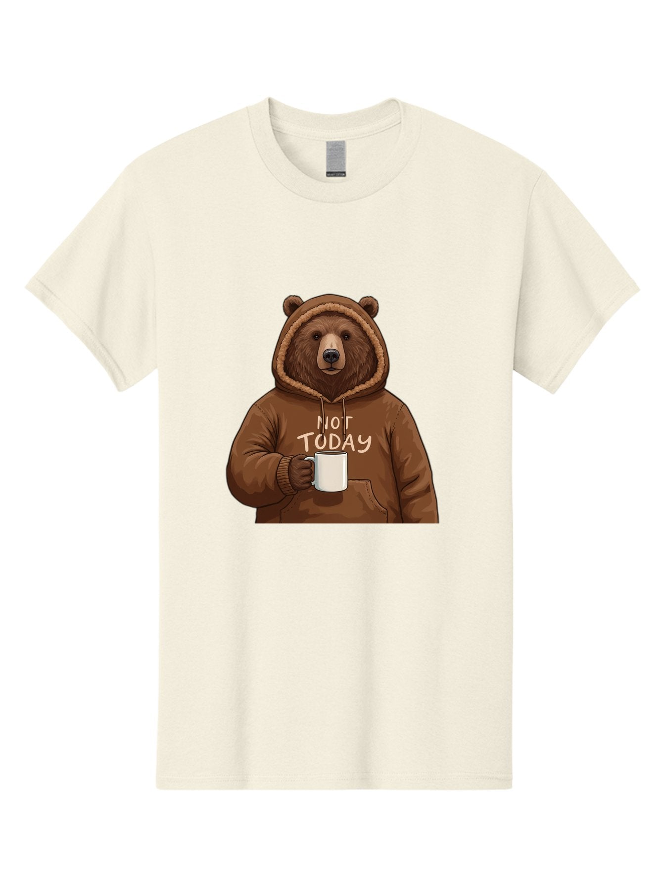 Not-Today-Bear-4 Men'S Graphic Tee, 100% Cotton, Comfortable Casual Summer Wear, Machine Washable, Vintage Camera, Old Camera, Antique Camera, Black Camera, Classic Photography, Photography Equipment, Nostalgic Device, Film Camera, Camera Art Bak965