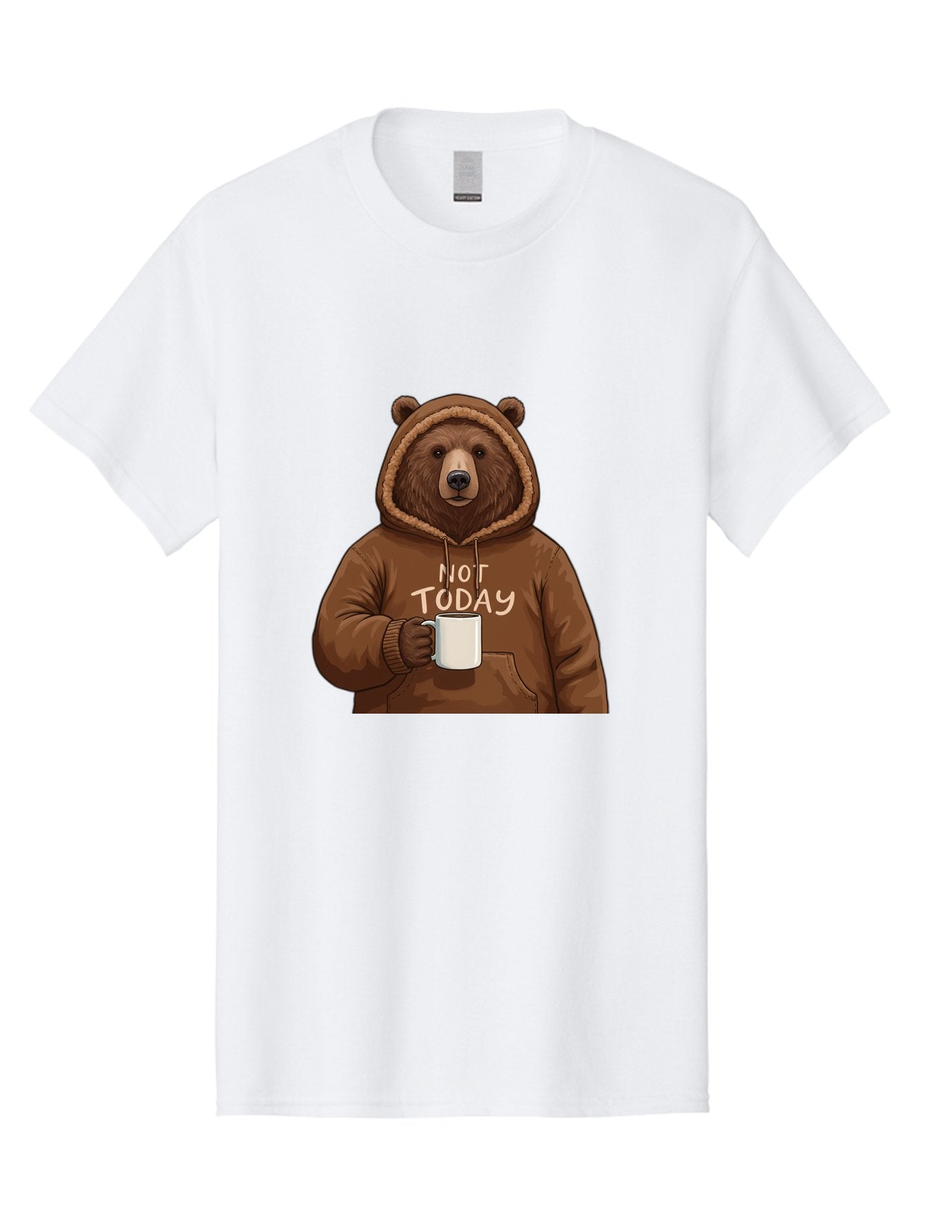 Not-Today-Bear-4 Men'S Graphic Tee, 100% Cotton, Comfortable Casual Summer Wear, Machine Washable, Vintage Camera, Old Camera, Antique Camera, Black Camera, Classic Photography, Photography Equipment, Nostalgic Device, Film Camera, Camera Art Bak965 8