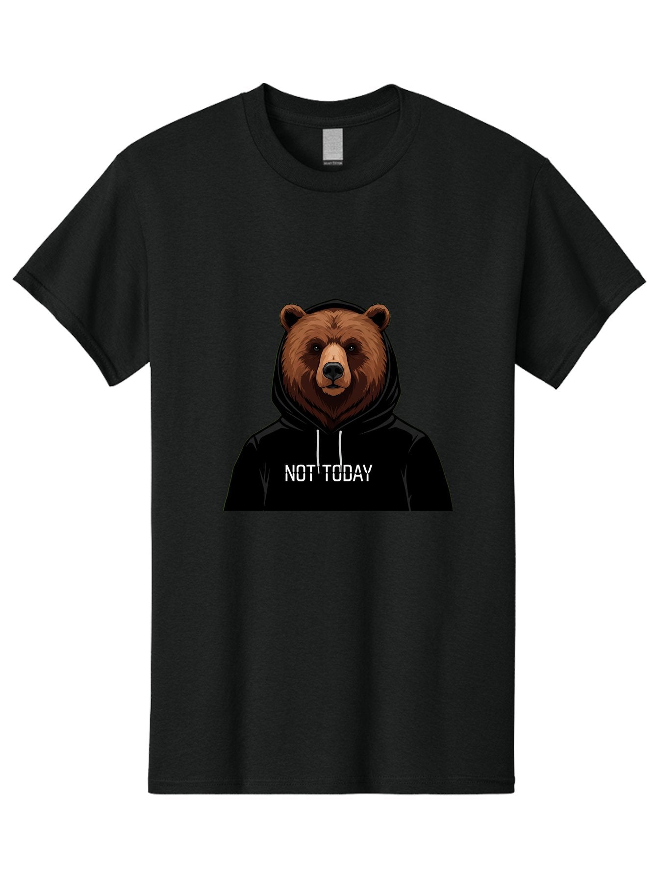 Not-Today-Bear-5 Men'S Graphic Tee, 100% Cotton, Comfortable Casual Summer Wear, Machine Washable, Vintage Camera, Old Camera, Antique Camera, Black Camera, Classic Photography, Photography Equipment, Nostalgic Device, Film Camera, Camera Art Bak966 8