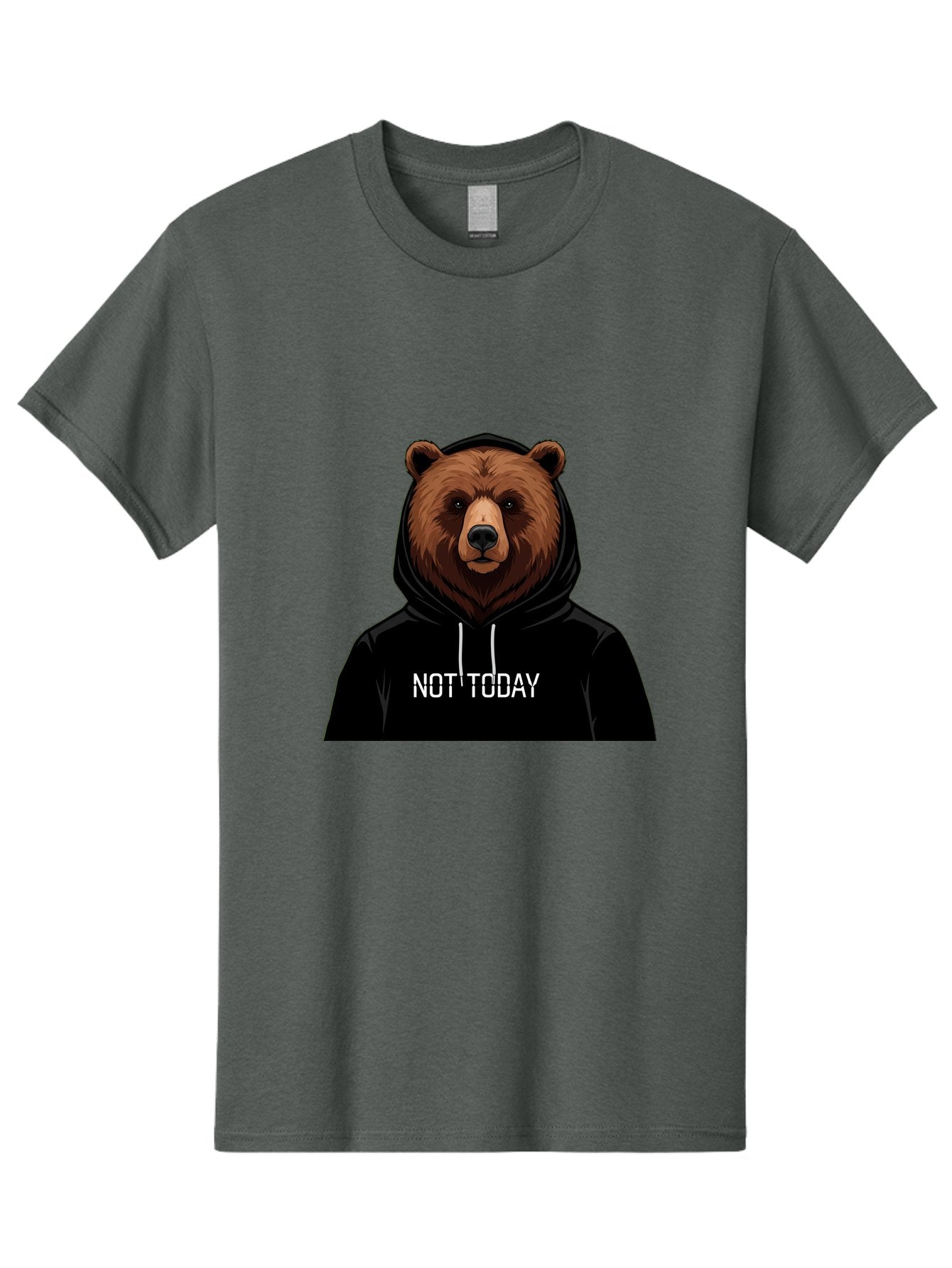 Not-Today-Bear-5 Men'S Graphic Tee, 100% Cotton, Comfortable Casual Summer Wear, Machine Washable, Vintage Camera, Old Camera, Antique Camera, Black Camera, Classic Photography, Photography Equipment, Nostalgic Device, Film Camera, Camera Art Bak966 3