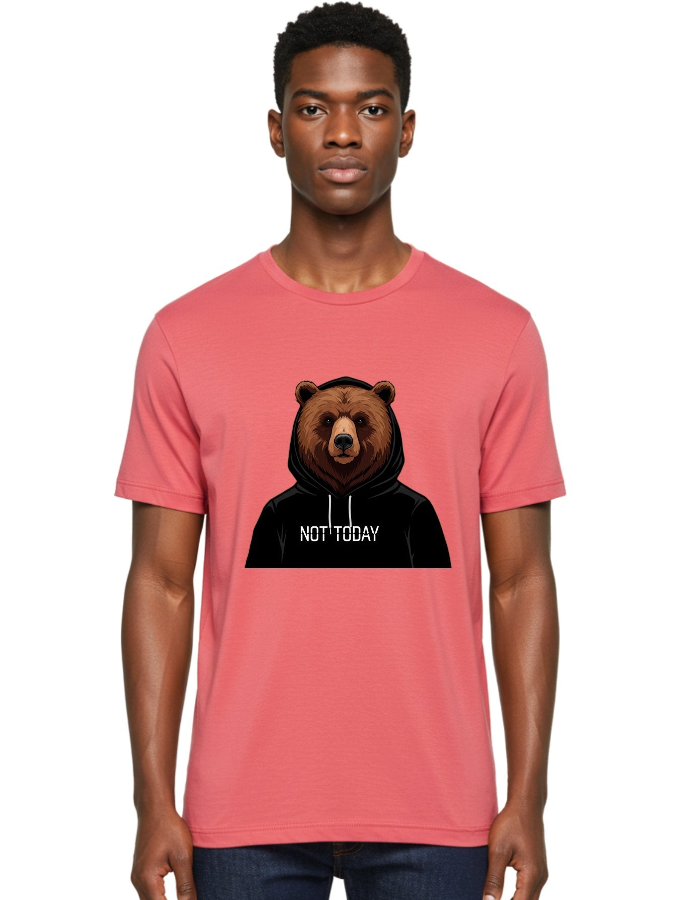 Not-Today-Bear-5 Men'S Graphic Tee, 100% Cotton, Comfortable Casual Summer Wear, Machine Washable, Vintage Camera, Old Camera, Antique Camera, Black Camera, Classic Photography, Photography Equipment, Nostalgic Device, Film Camera, Camera Art Bak966 30