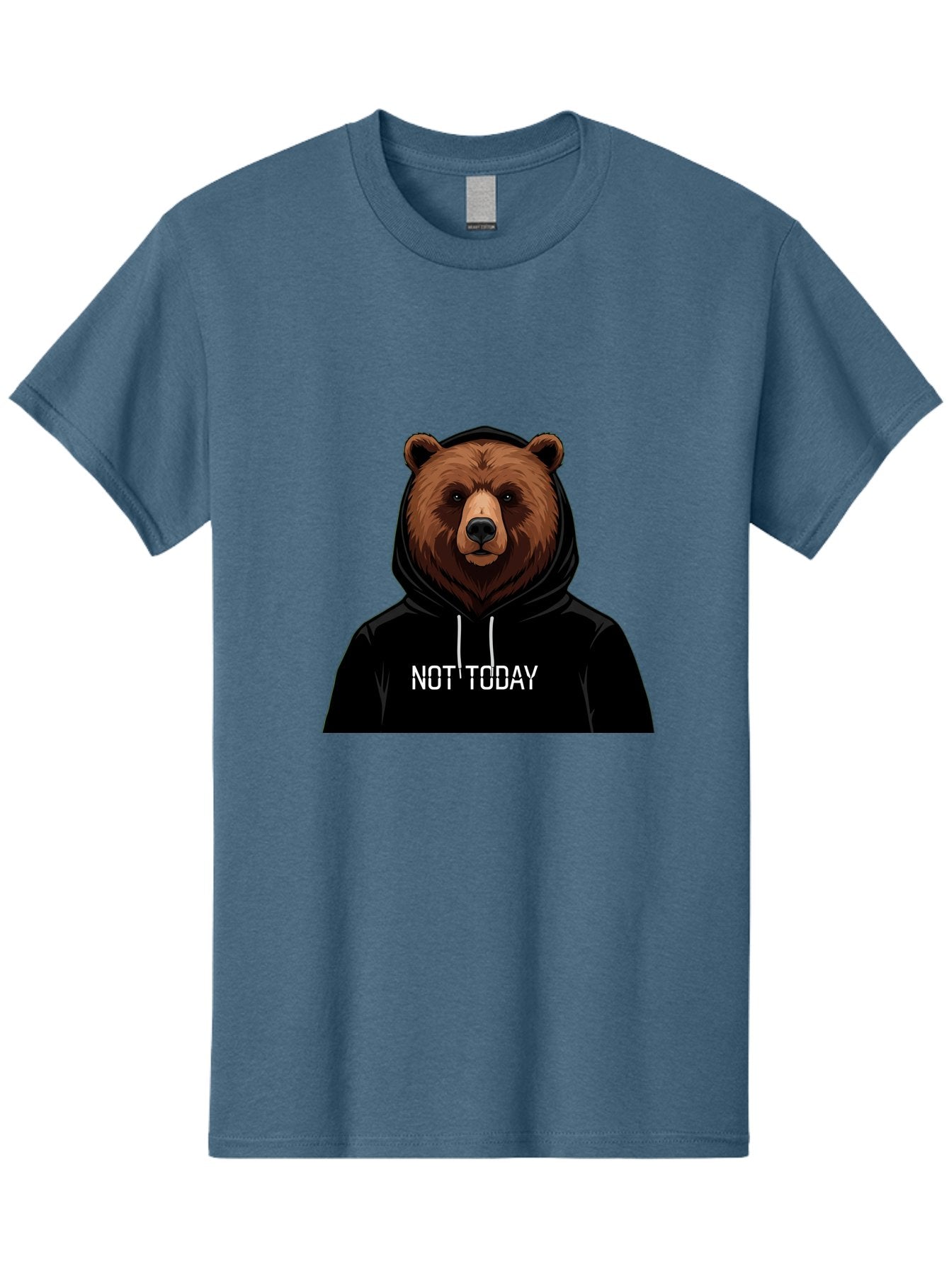 Not-Today-Bear-5 Men'S Graphic Tee, 100% Cotton, Comfortable Casual Summer Wear, Machine Washable, Vintage Camera, Old Camera, Antique Camera, Black Camera, Classic Photography, Photography Equipment, Nostalgic Device, Film Camera, Camera Art Bak966 4