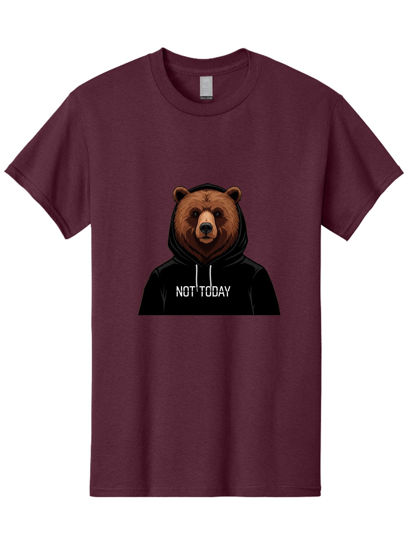 Not-Today-Bear-5 Men'S Graphic Tee, 100% Cotton, Comfortable Casual Summer Wear, Machine Washable, Vintage Camera, Old Camera, Antique Camera, Black Camera, Classic Photography, Photography Equipment, Nostalgic Device, Film Camera, Camera Art Bak966 5