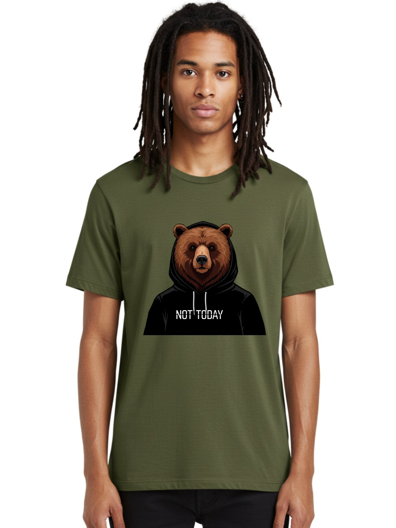Not-Today-Bear-5 Men'S Graphic Tee, 100% Cotton, Comfortable Casual Summer Wear, Machine Washable, Vintage Camera, Old Camera, Antique Camera, Black Camera, Classic Photography, Photography Equipment, Nostalgic Device, Film Camera, Camera Art Bak966 29