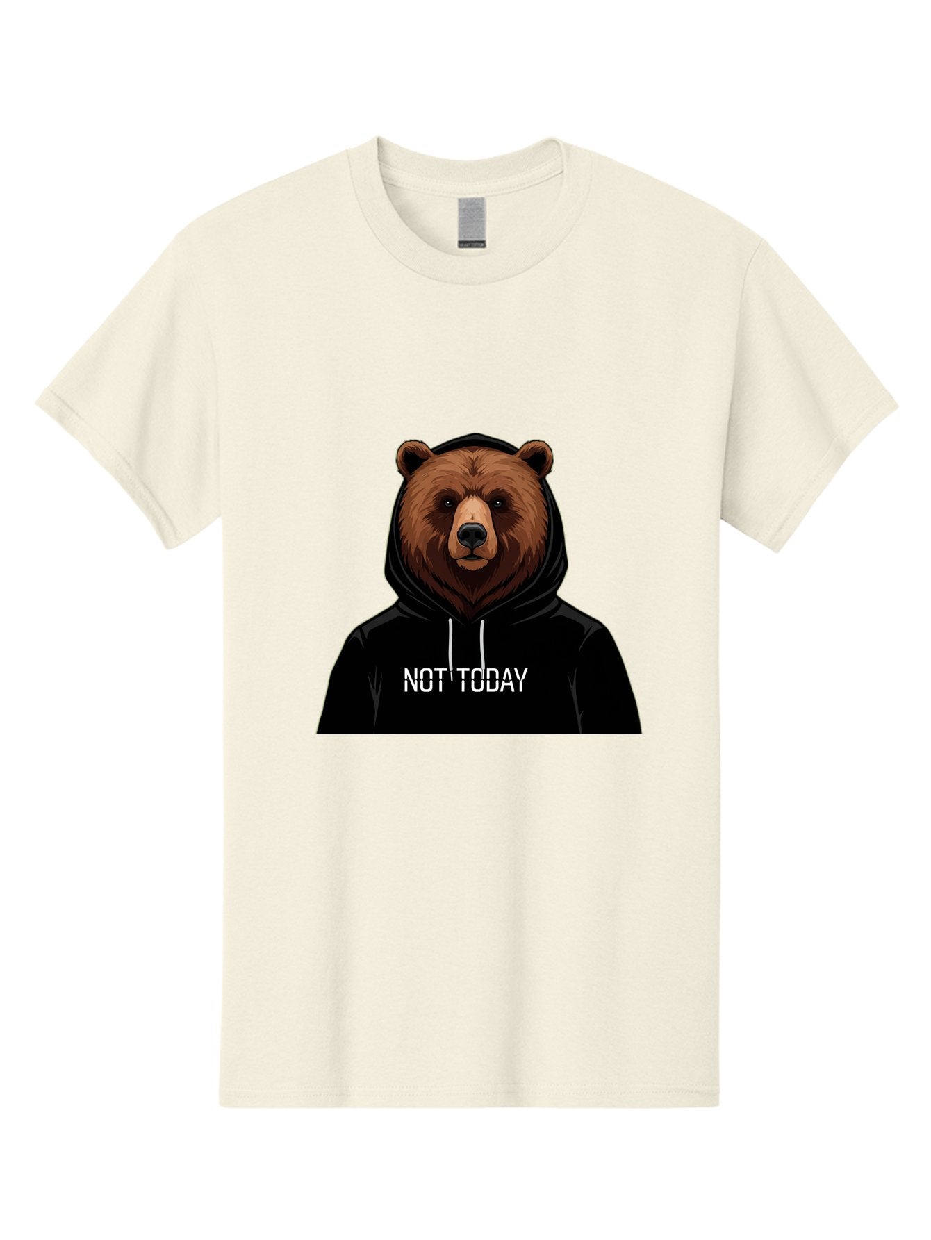 Not-Today-Bear-5 Men'S Graphic Tee, 100% Cotton, Comfortable Casual Summer Wear, Machine Washable, Vintage Camera, Old Camera, Antique Camera, Black Camera, Classic Photography, Photography Equipment, Nostalgic Device, Film Camera, Camera Art Bak966