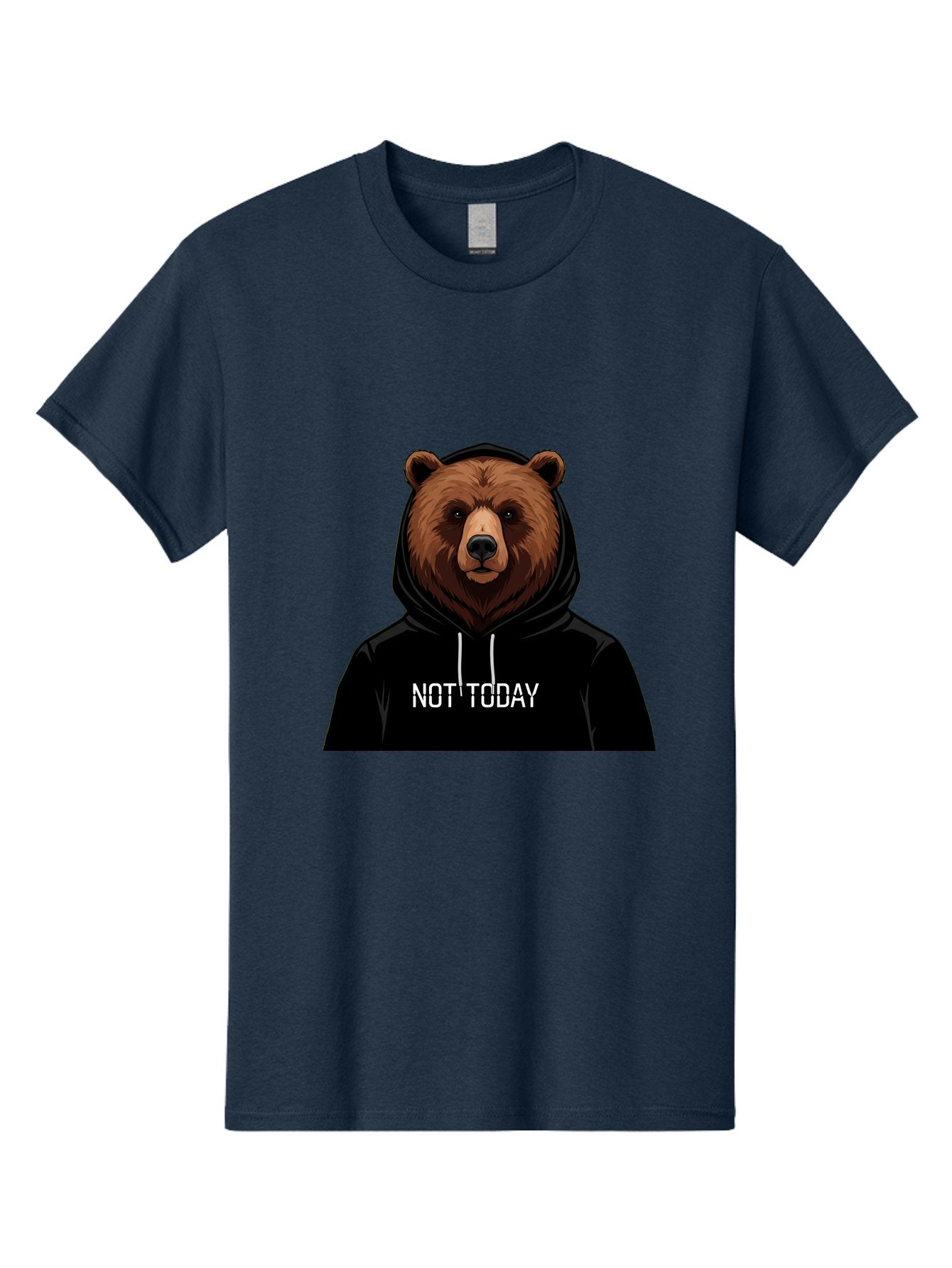 Not-Today-Bear-5 Men'S Graphic Tee, 100% Cotton, Comfortable Casual Summer Wear, Machine Washable, Vintage Camera, Old Camera, Antique Camera, Black Camera, Classic Photography, Photography Equipment, Nostalgic Device, Film Camera, Camera Art Bak966 6