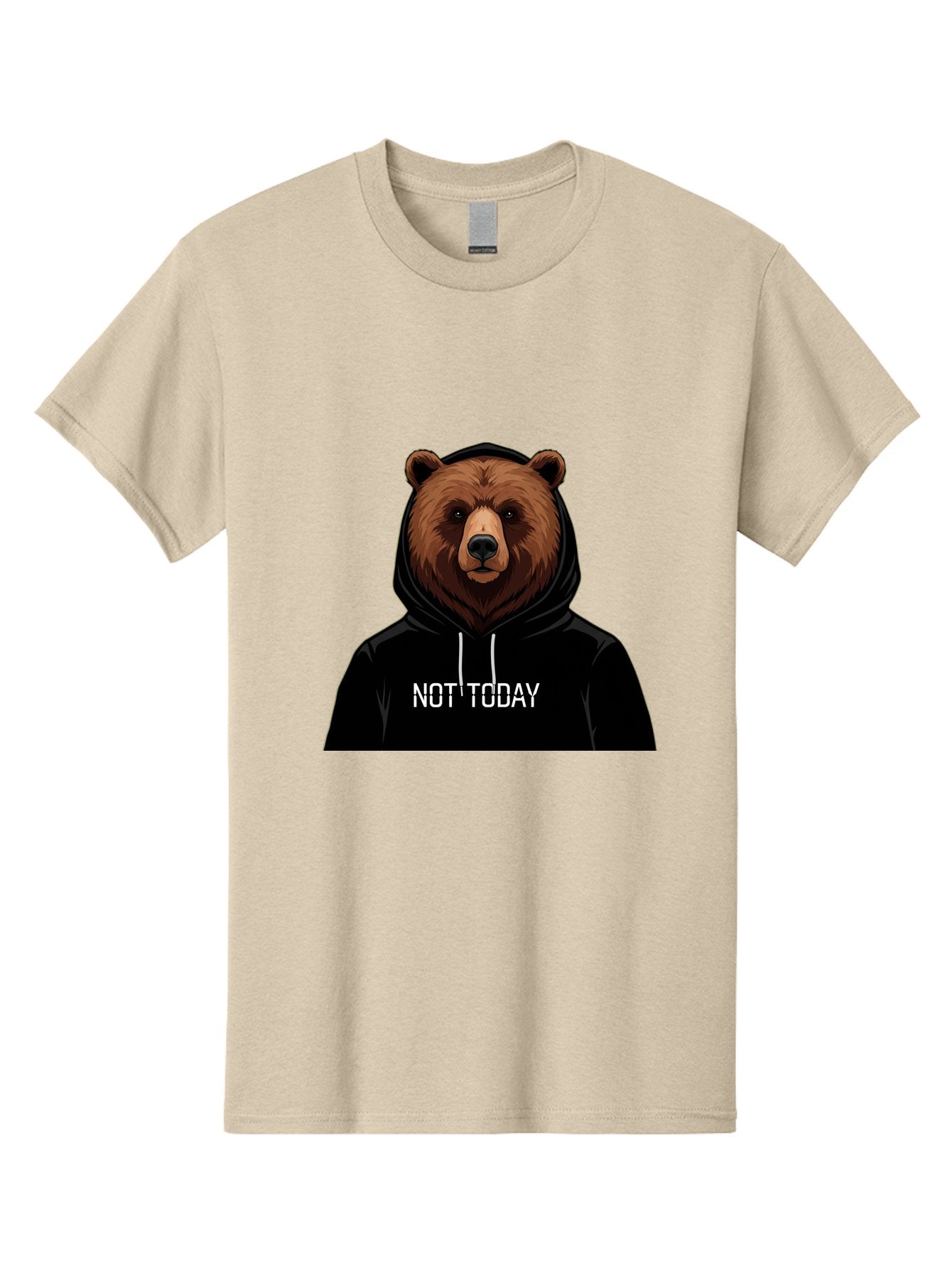 Not-Today-Bear-5 Men'S Graphic Tee, 100% Cotton, Comfortable Casual Summer Wear, Machine Washable, Vintage Camera, Old Camera, Antique Camera, Black Camera, Classic Photography, Photography Equipment, Nostalgic Device, Film Camera, Camera Art Bak966 7
