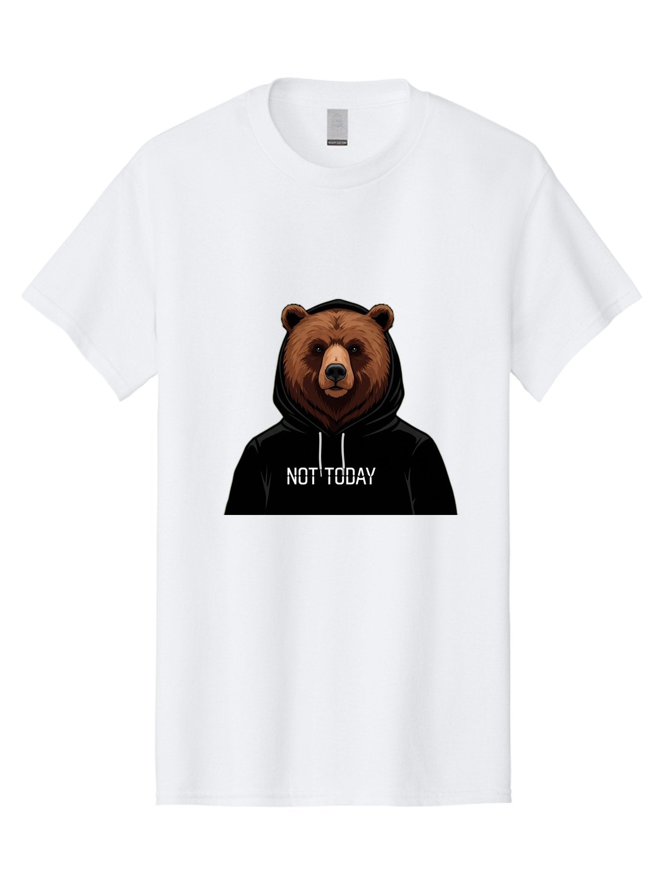 Not-Today-Bear-5 Men'S Graphic Tee, 100% Cotton, Comfortable Casual Summer Wear, Machine Washable, Vintage Camera, Old Camera, Antique Camera, Black Camera, Classic Photography, Photography Equipment, Nostalgic Device, Film Camera, Camera Art Bak966 12