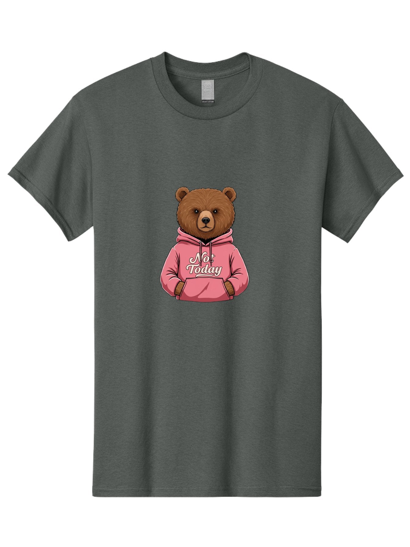 Not-Today-Bear-6 Men'S Graphic Tee, 100% Cotton, Comfortable Casual Summer Wear, Machine Washable, Vintage Camera, Old Camera, Antique Camera, Black Camera, Classic Photography, Photography Equipment, Nostalgic Device, Film Camera, Camera Art Bak967 10