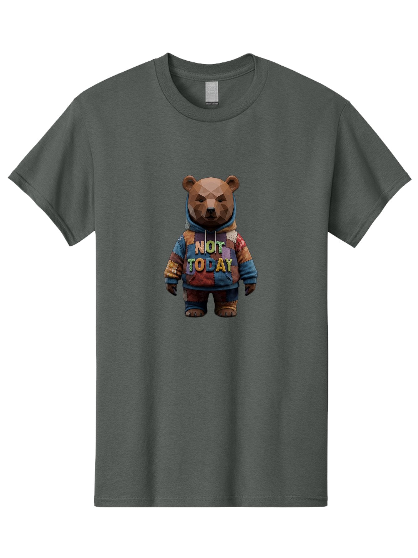 Not-Today-Bear-7 Men'S Graphic Tee, 100% Cotton, Comfortable Casual Summer Wear, Machine Washable, Vintage Camera, Old Camera, Antique Camera, Black Camera, Classic Photography, Photography Equipment, Nostalgic Device, Film Camera, Camera Art Bak968 9