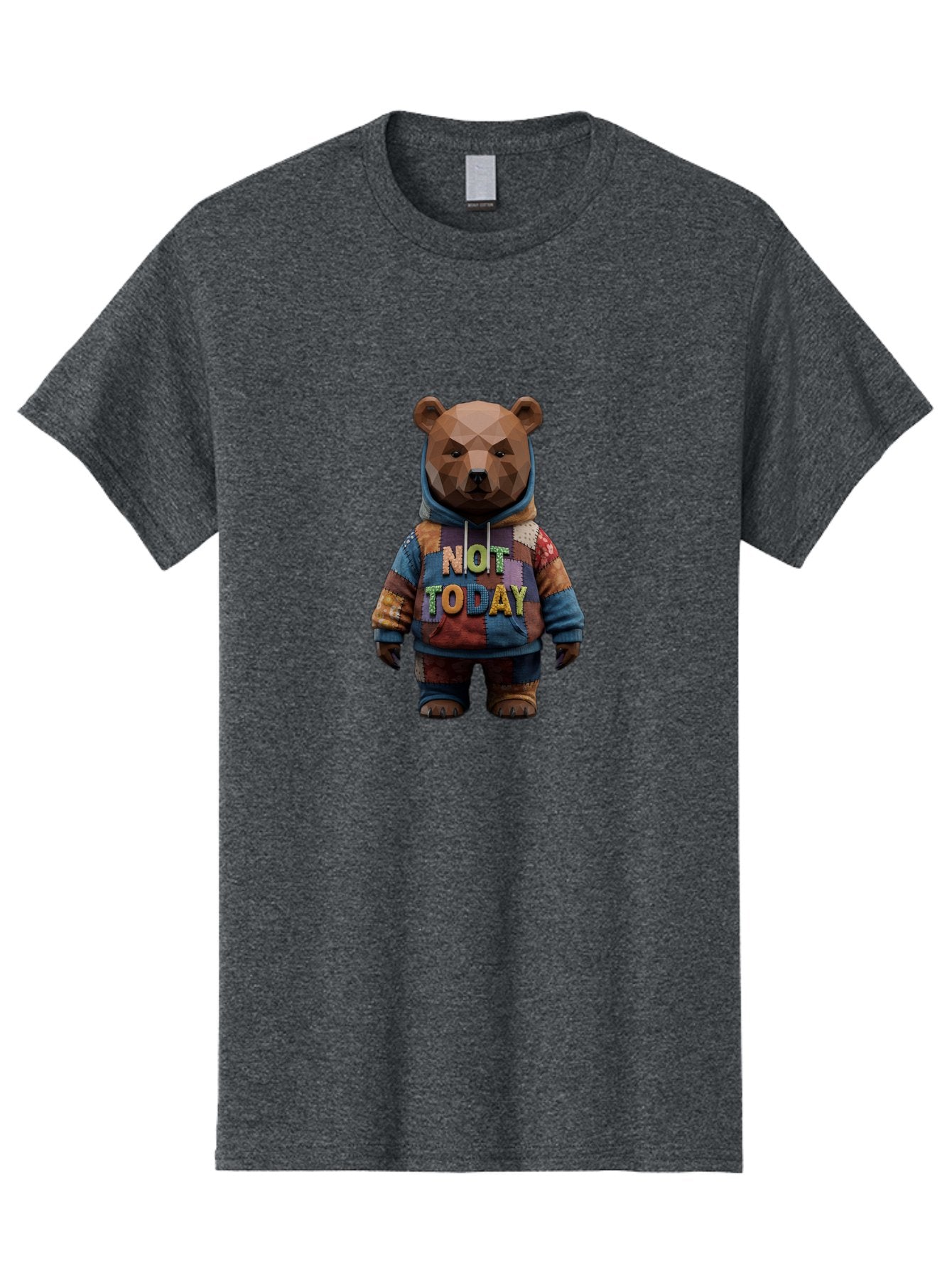 Not-Today-Bear-7 Men'S Graphic Tee, 100% Cotton, Comfortable Casual Summer Wear, Machine Washable, Vintage Camera, Old Camera, Antique Camera, Black Camera, Classic Photography, Photography Equipment, Nostalgic Device, Film Camera, Camera Art Bak968 4