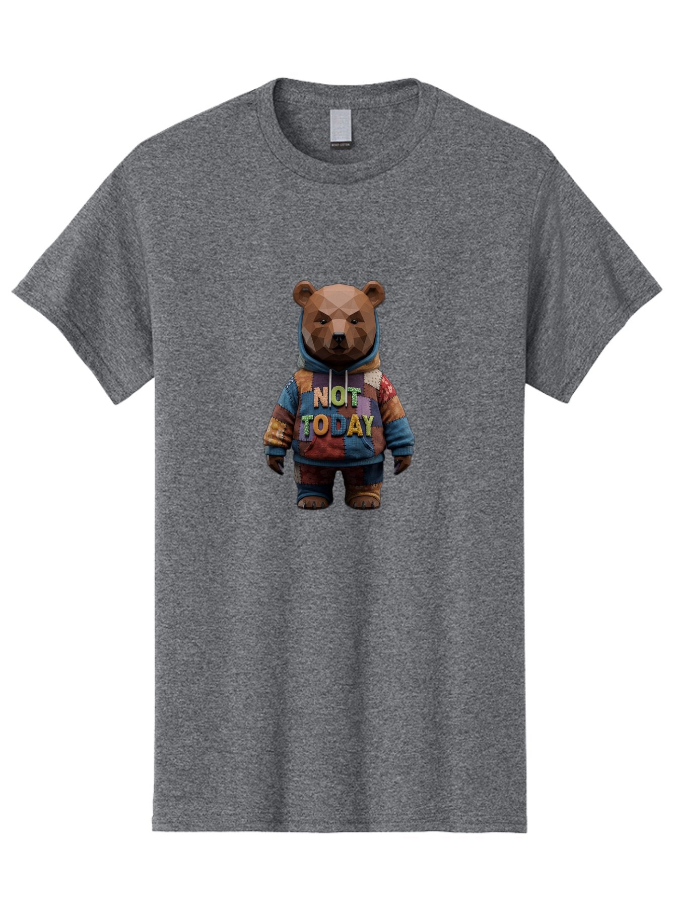 Not-Today-Bear-7 Men'S Graphic Tee, 100% Cotton, Comfortable Casual Summer Wear, Machine Washable, Vintage Camera, Old Camera, Antique Camera, Black Camera, Classic Photography, Photography Equipment, Nostalgic Device, Film Camera, Camera Art Bak968 15