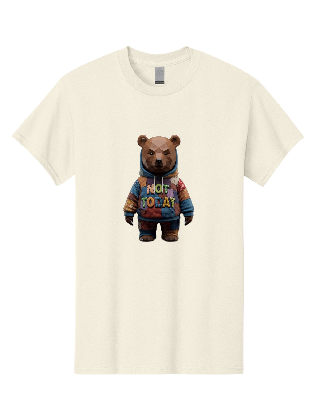 Not-Today-Bear-7 Men'S Graphic Tee, 100% Cotton, Comfortable Casual Summer Wear, Machine Washable, Vintage Camera, Old Camera, Antique Camera, Black Camera, Classic Photography, Photography Equipment, Nostalgic Device, Film Camera, Camera Art Bak968