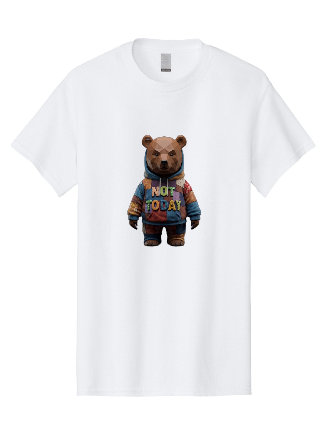 Not-Today-Bear-7 Men'S Graphic Tee, 100% Cotton, Comfortable Casual Summer Wear, Machine Washable, Vintage Camera, Old Camera, Antique Camera, Black Camera, Classic Photography, Photography Equipment, Nostalgic Device, Film Camera, Camera Art Bak968 13