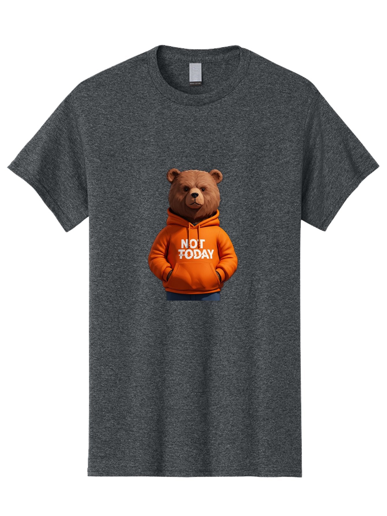 Not-Today-Bear-8 Men'S Graphic Tee, 100% Cotton, Comfortable Casual Summer Wear, Machine Washable, Vintage Camera, Old Camera, Antique Camera, Black Camera, Classic Photography, Photography Equipment, Nostalgic Device, Film Camera, Camera Art Bak969 3