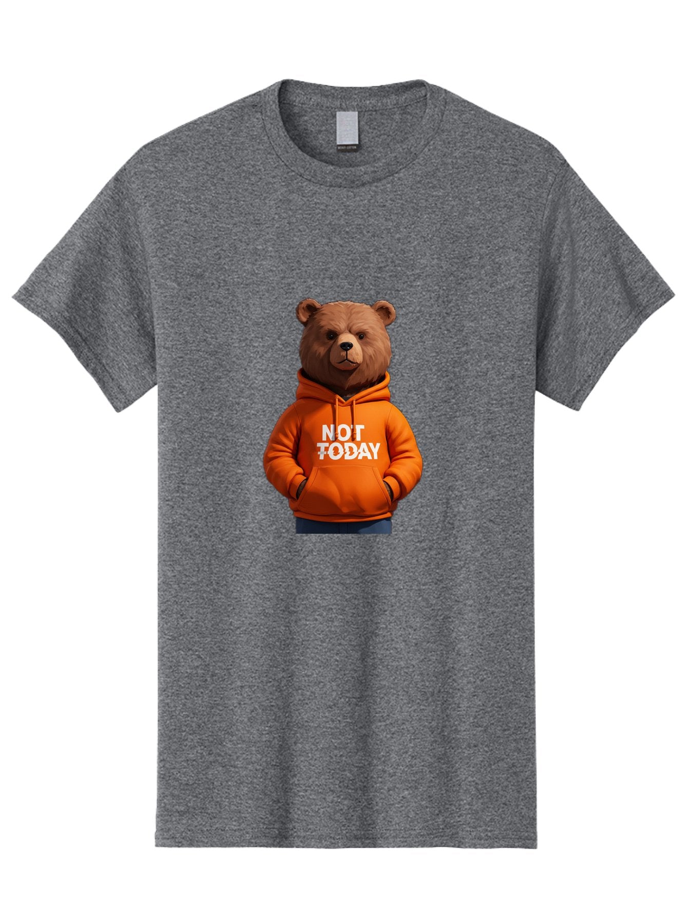 Not-Today-Bear-8 Men'S Graphic Tee, 100% Cotton, Comfortable Casual Summer Wear, Machine Washable, Vintage Camera, Old Camera, Antique Camera, Black Camera, Classic Photography, Photography Equipment, Nostalgic Device, Film Camera, Camera Art Bak969 14